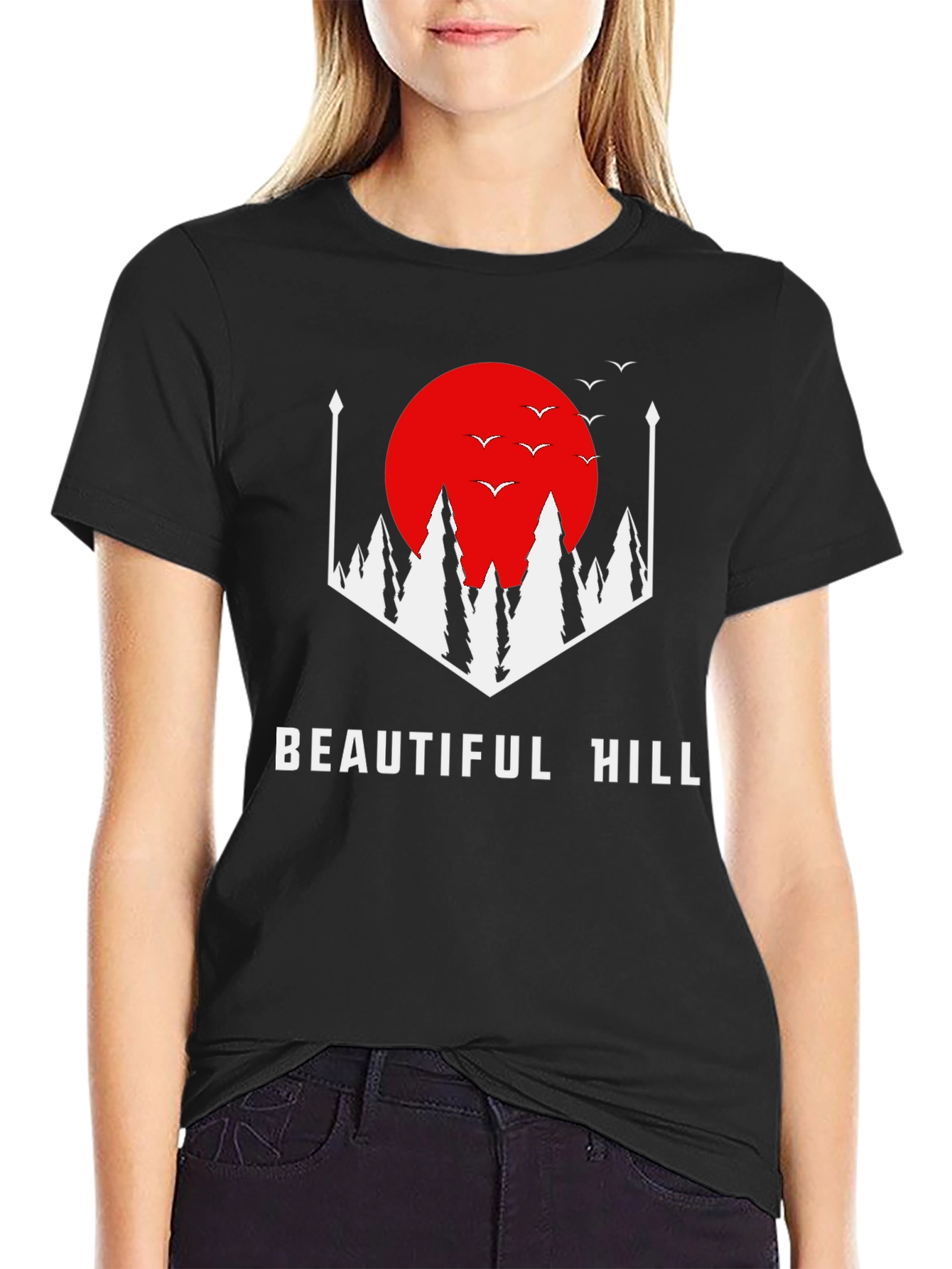 Beautiful Hill Graphic Tee - Stylish Comfort