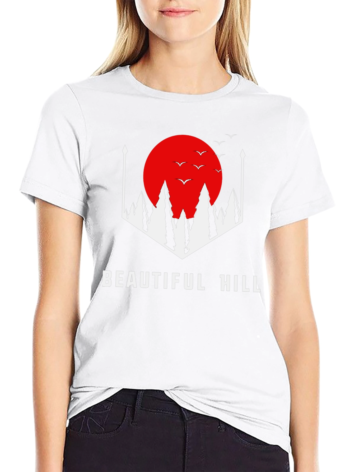 Beautiful Hill Graphic Tee - Stylish Comfort
