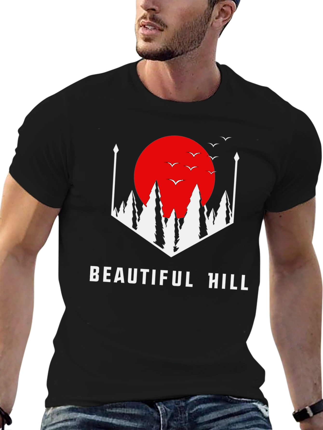 Beautiful Hill Graphic Tee - Stylish Comfort