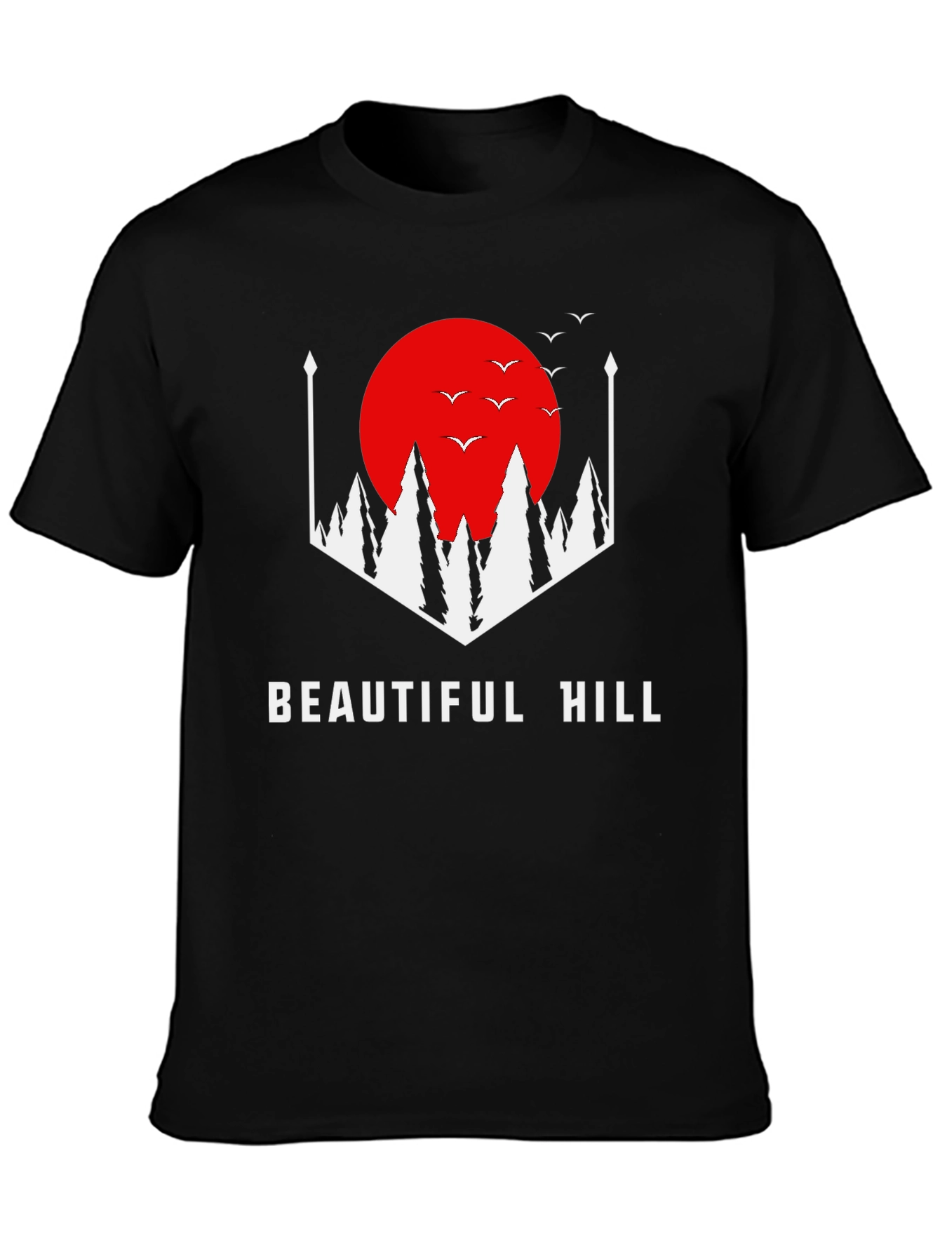 Beautiful Hill Graphic Tee - Stylish Comfort