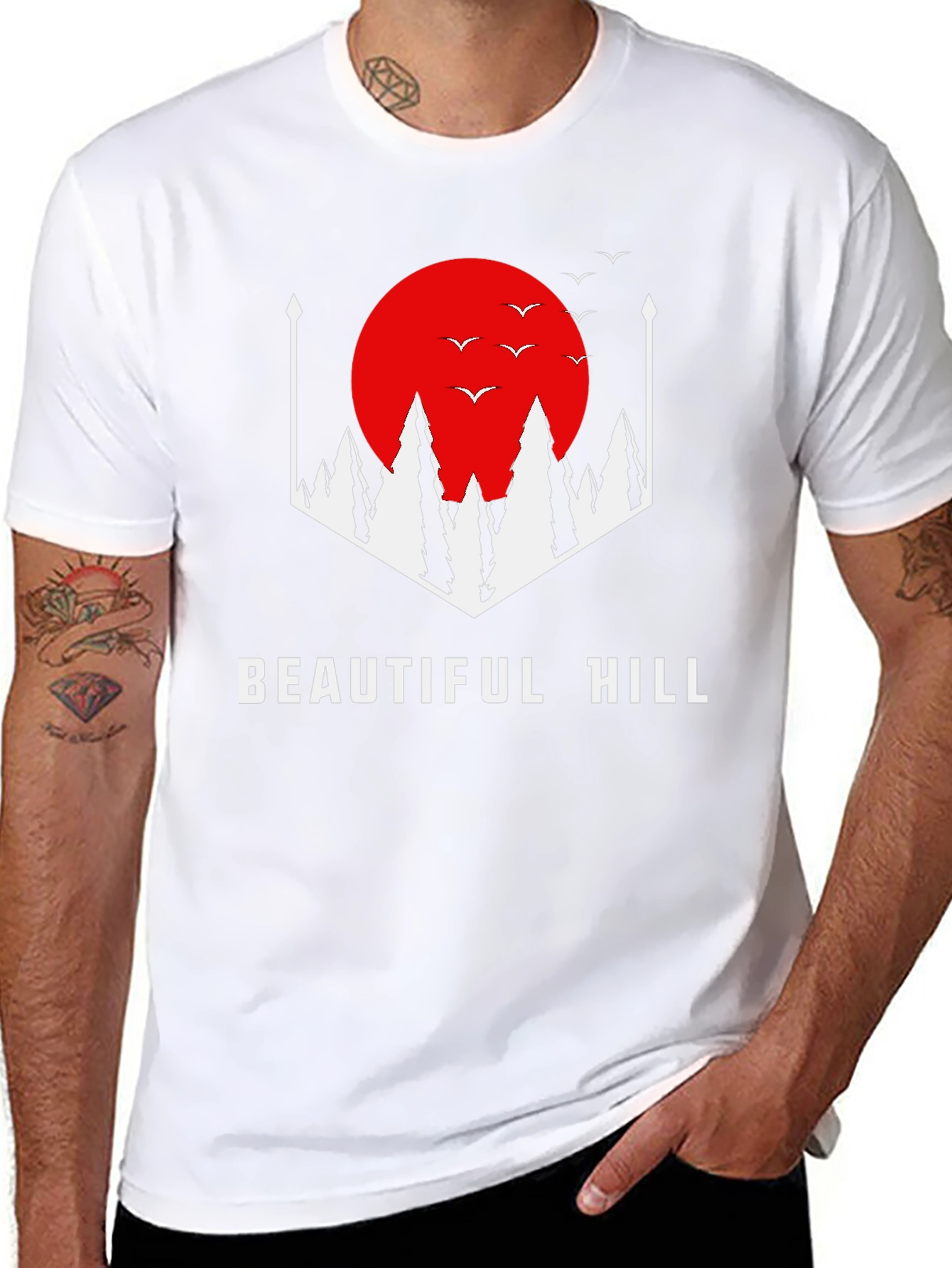 Beautiful Hill Graphic Tee - Stylish Comfort