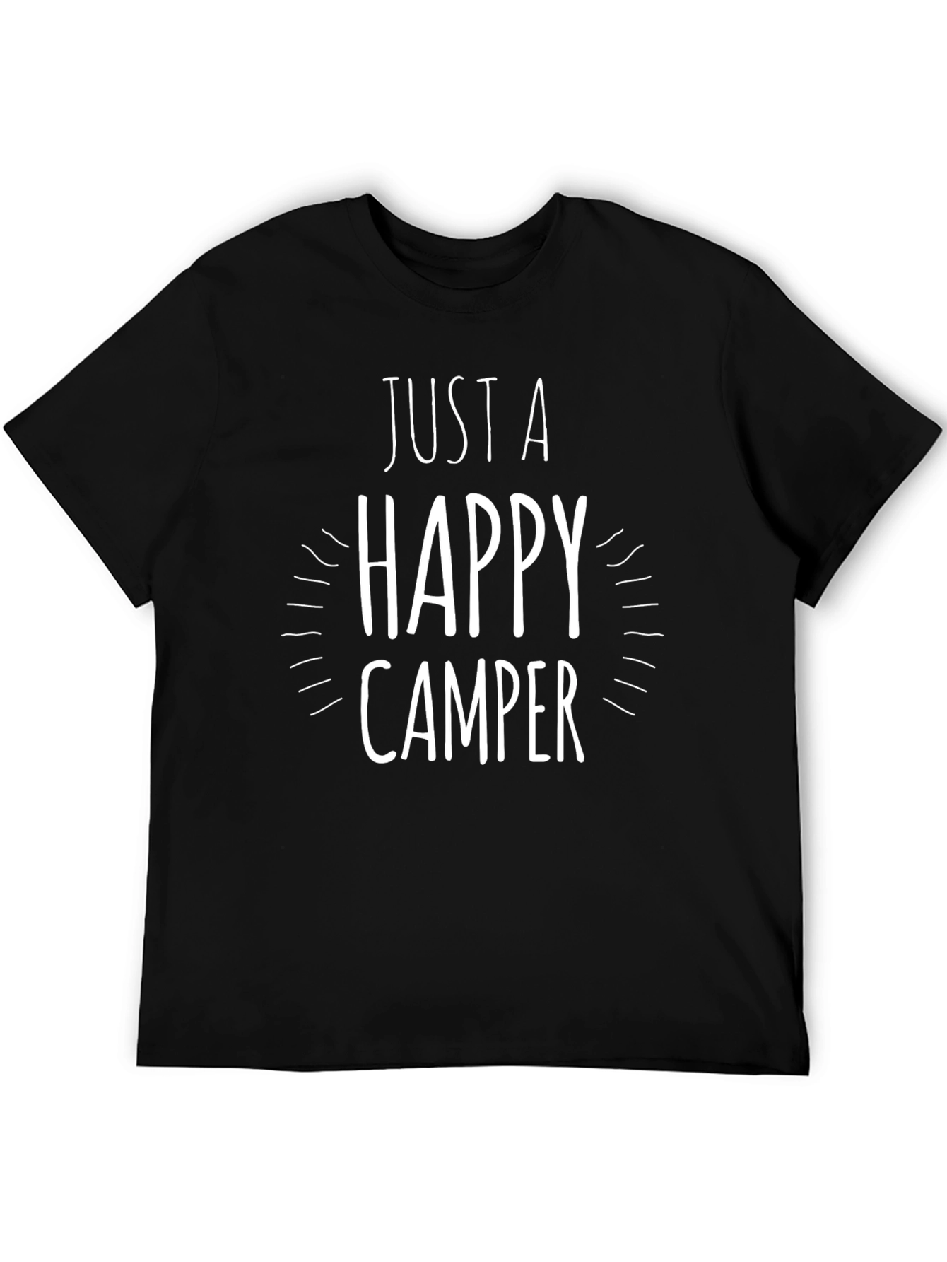 Happy Camper Graphic Tee - Black Cotton Shirt