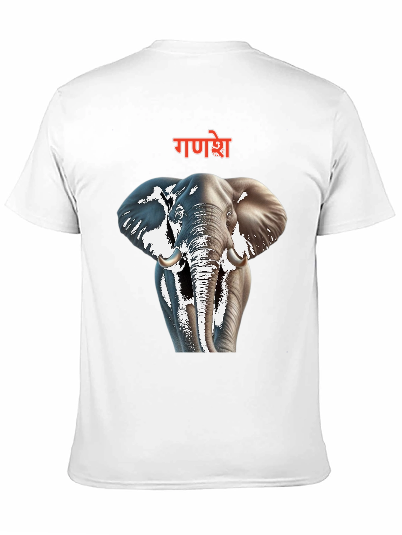 Ganesh Elephant Graphic Black T-Shirt