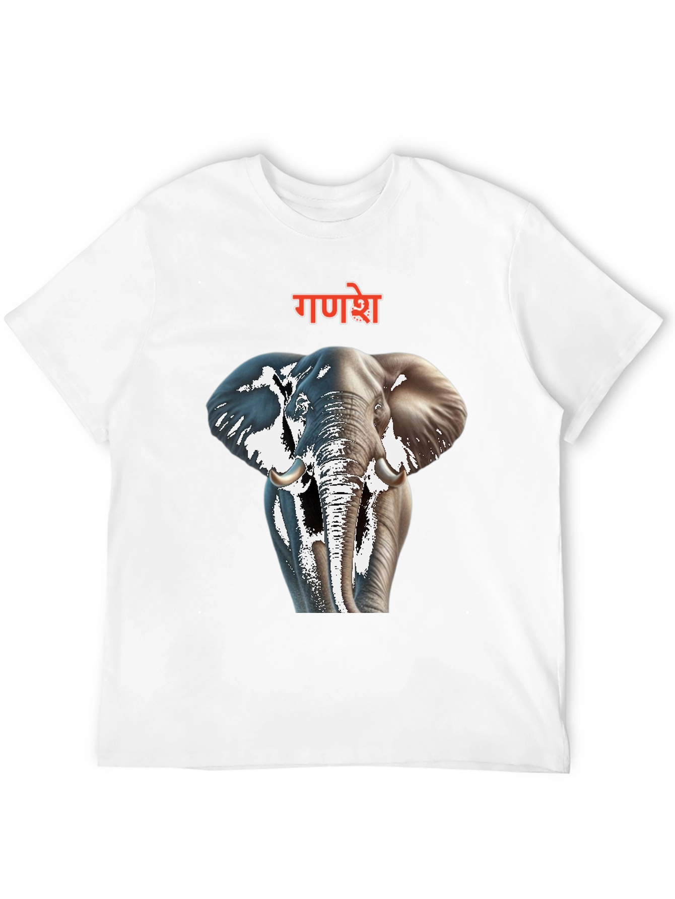 Ganesh Elephant Graphic Black T-Shirt