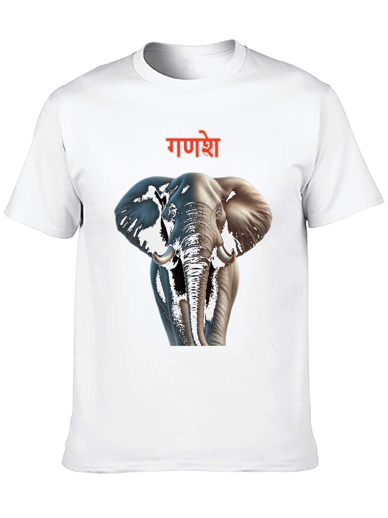 Ganesh Elephant Graphic Black T-Shirt