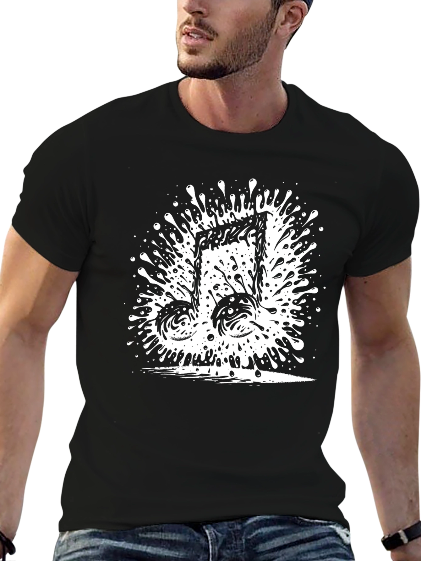 Musical Note Splash T-Shirt - Black