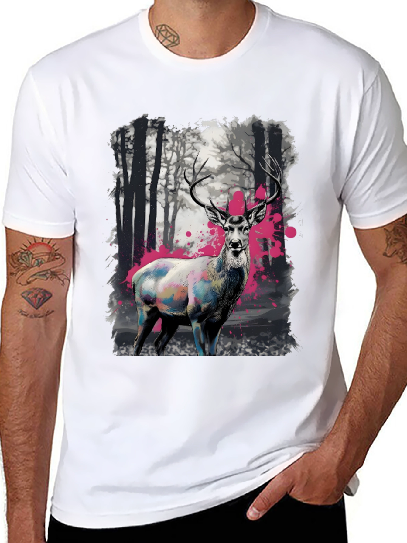 Deer in Forest T-Shirt - Unique Graphic Tee