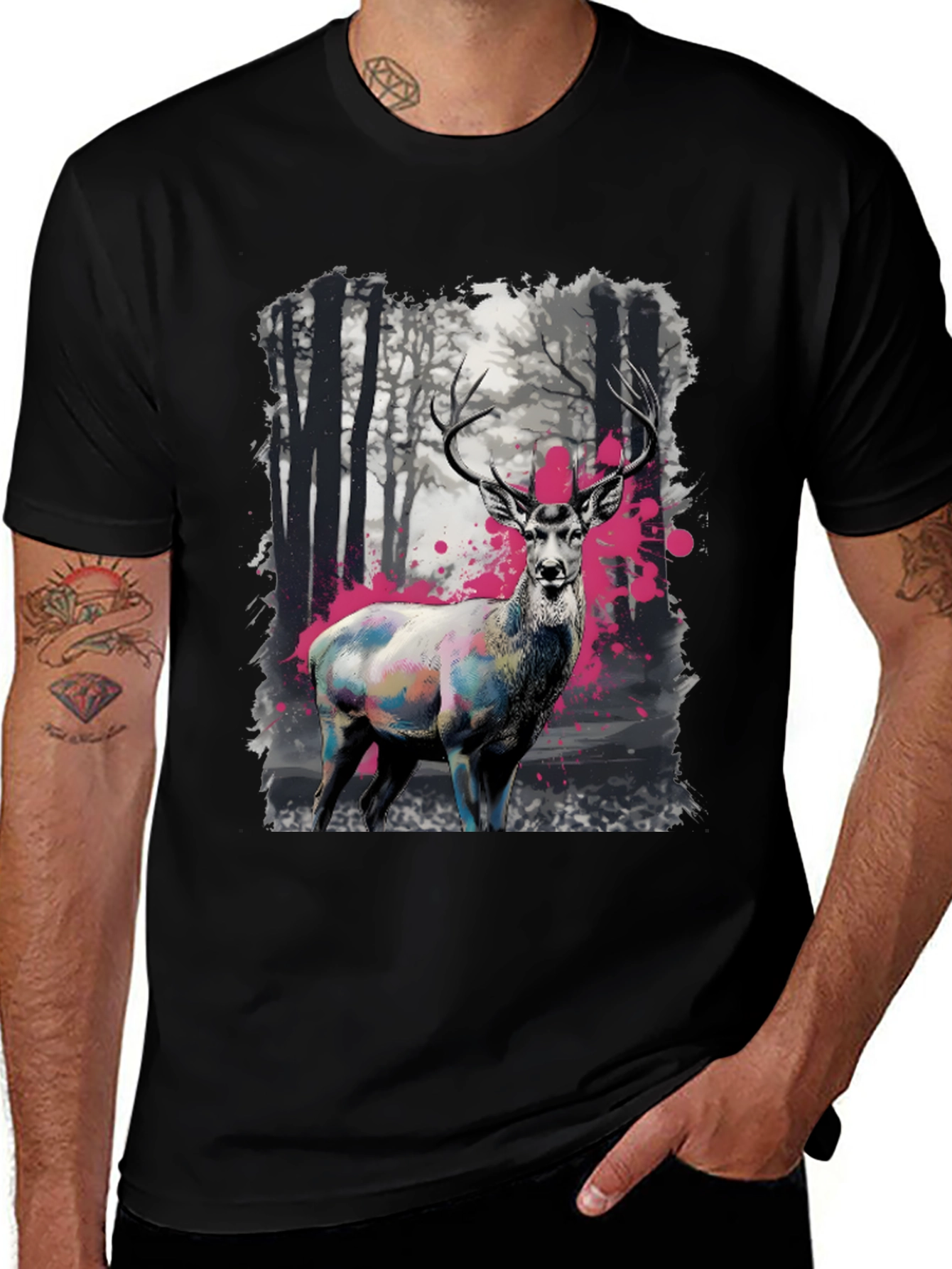 Deer in Forest T-Shirt - Unique Graphic Tee