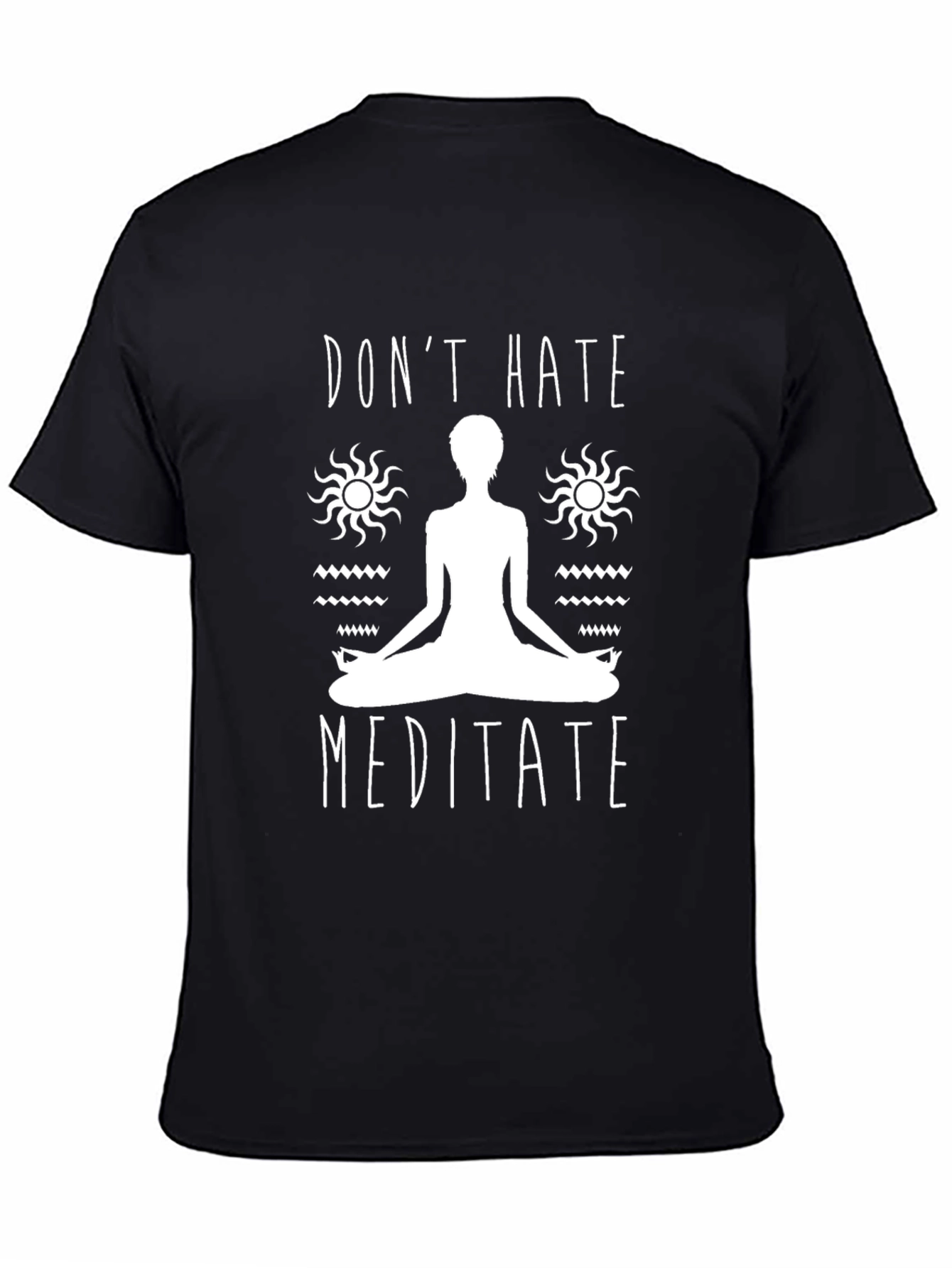 Dont Hate Meditate Graphic Tee - Black