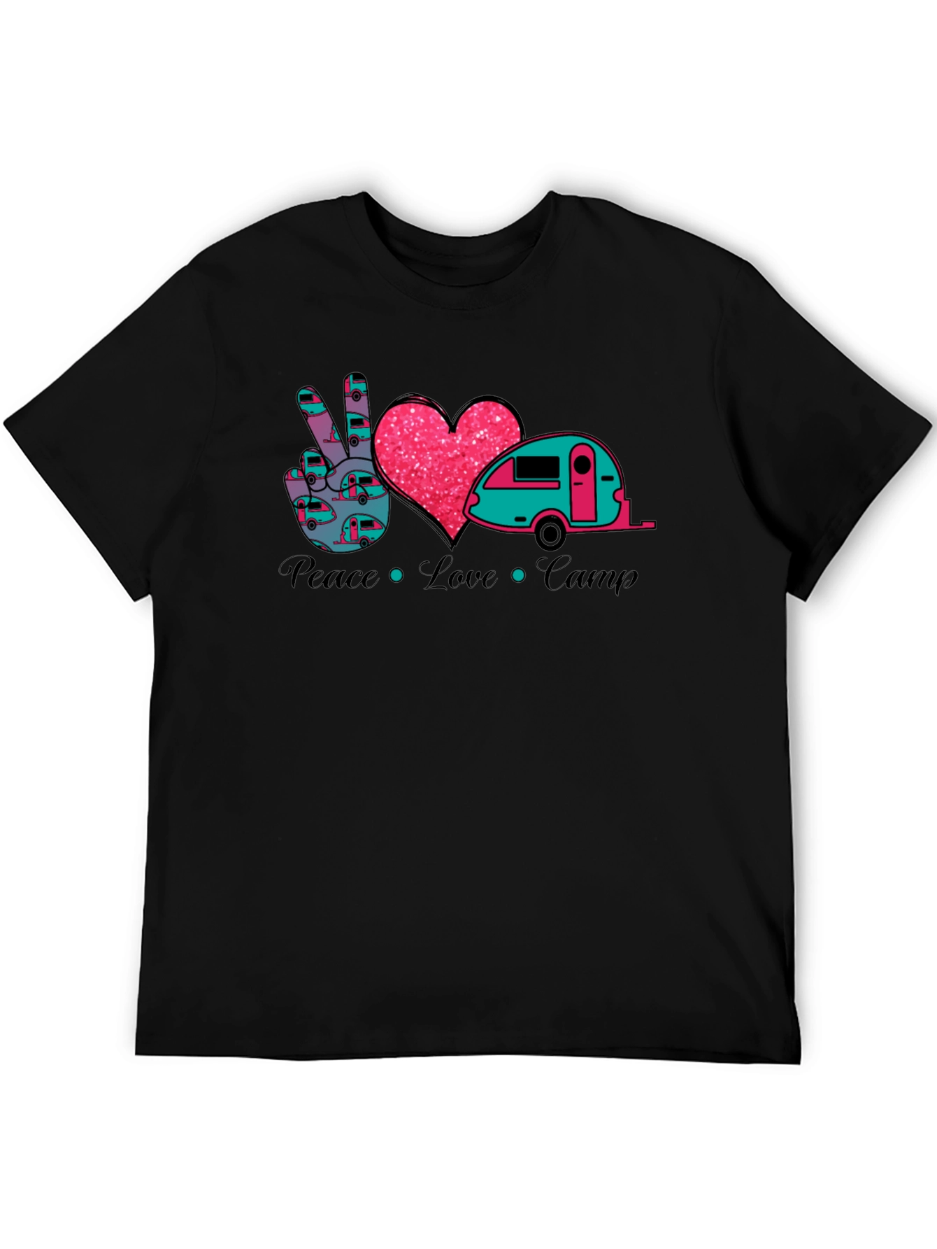 Peace Love Camp T-Shirt - Camping Camper Tee
