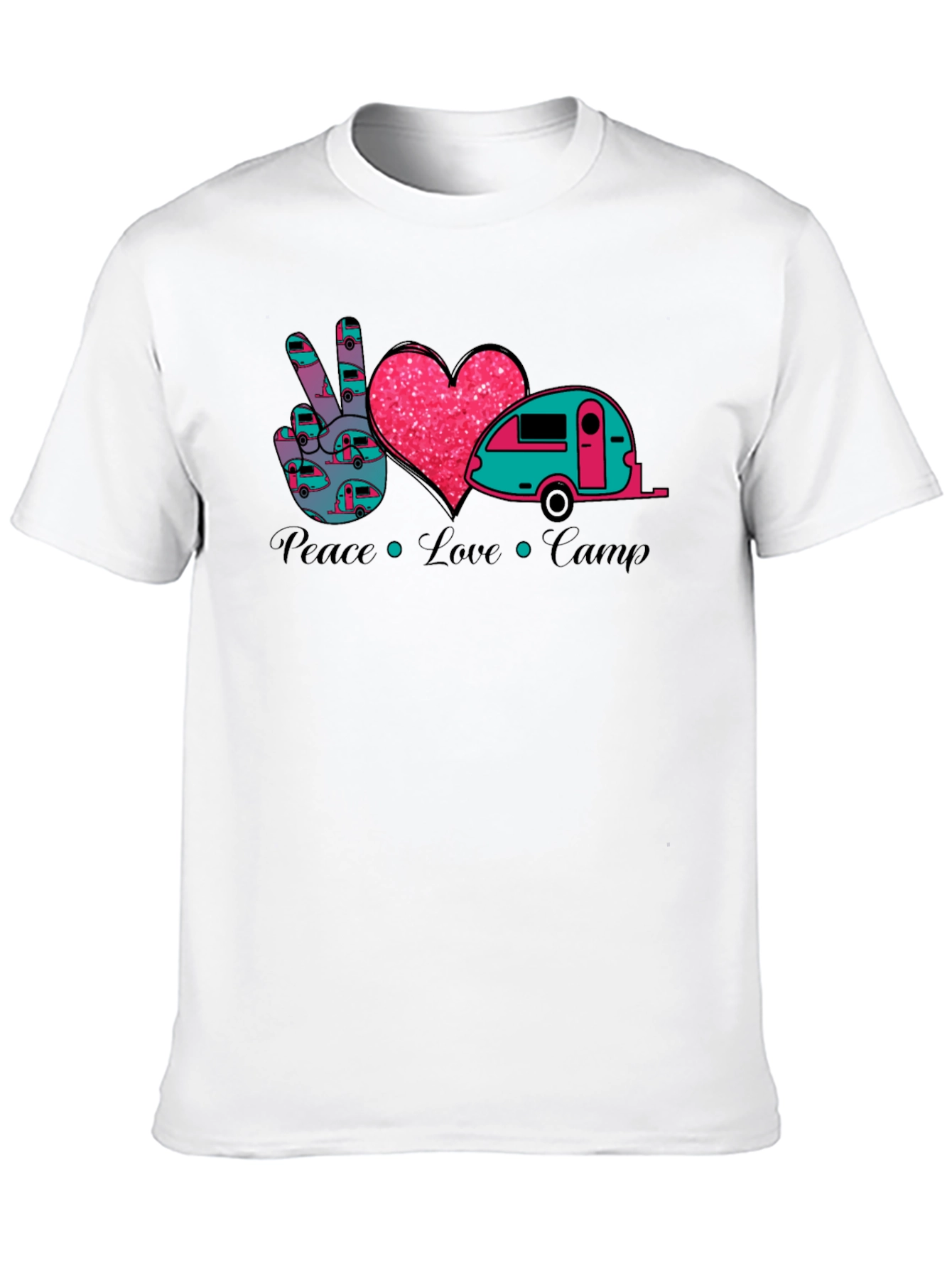 Peace Love Camp T-Shirt - Camping Camper Tee