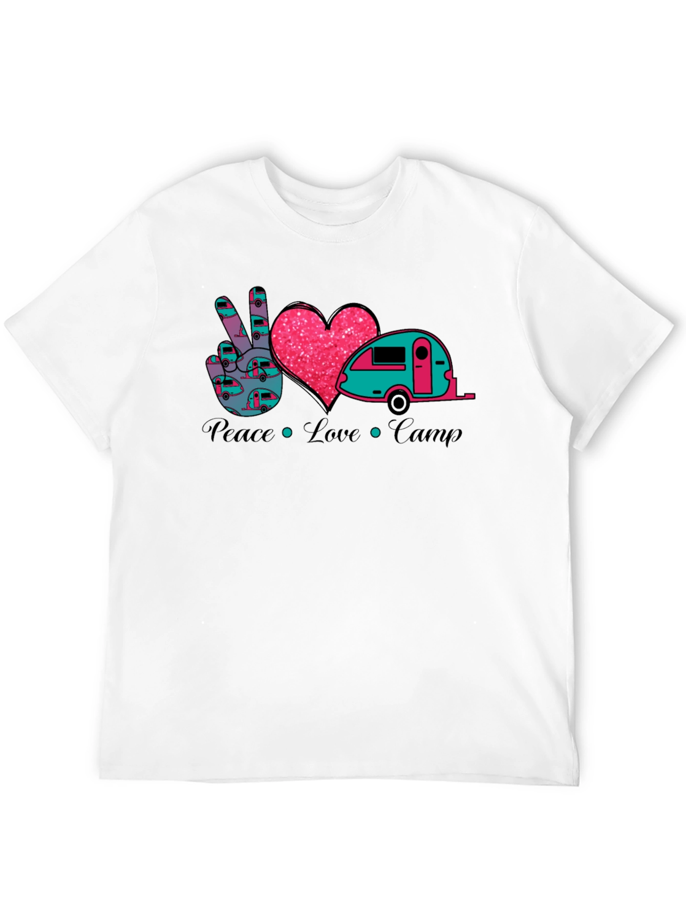 Peace Love Camp T-Shirt - Camping Camper Tee