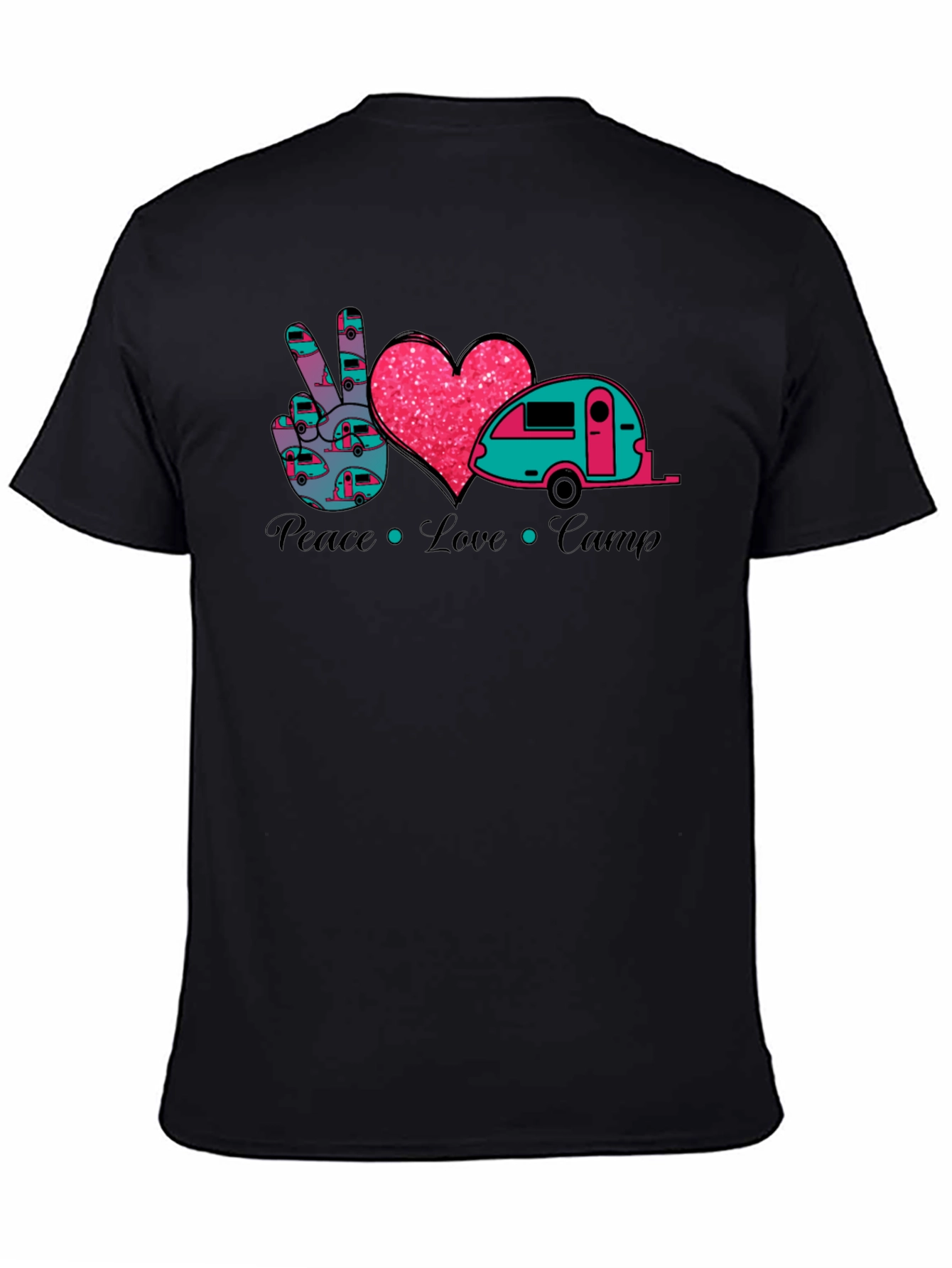 Peace Love Camp T-Shirt - Camping Camper Tee