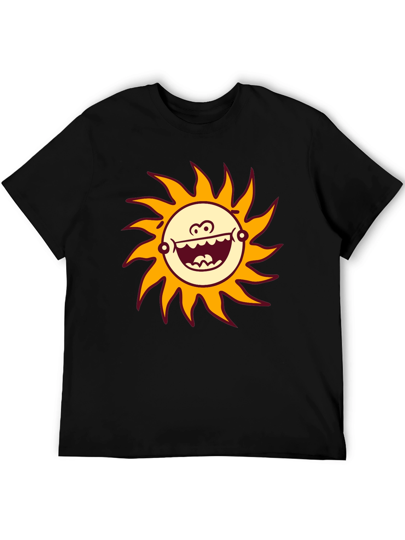 Funny Sun Graphic Black T-Shirt