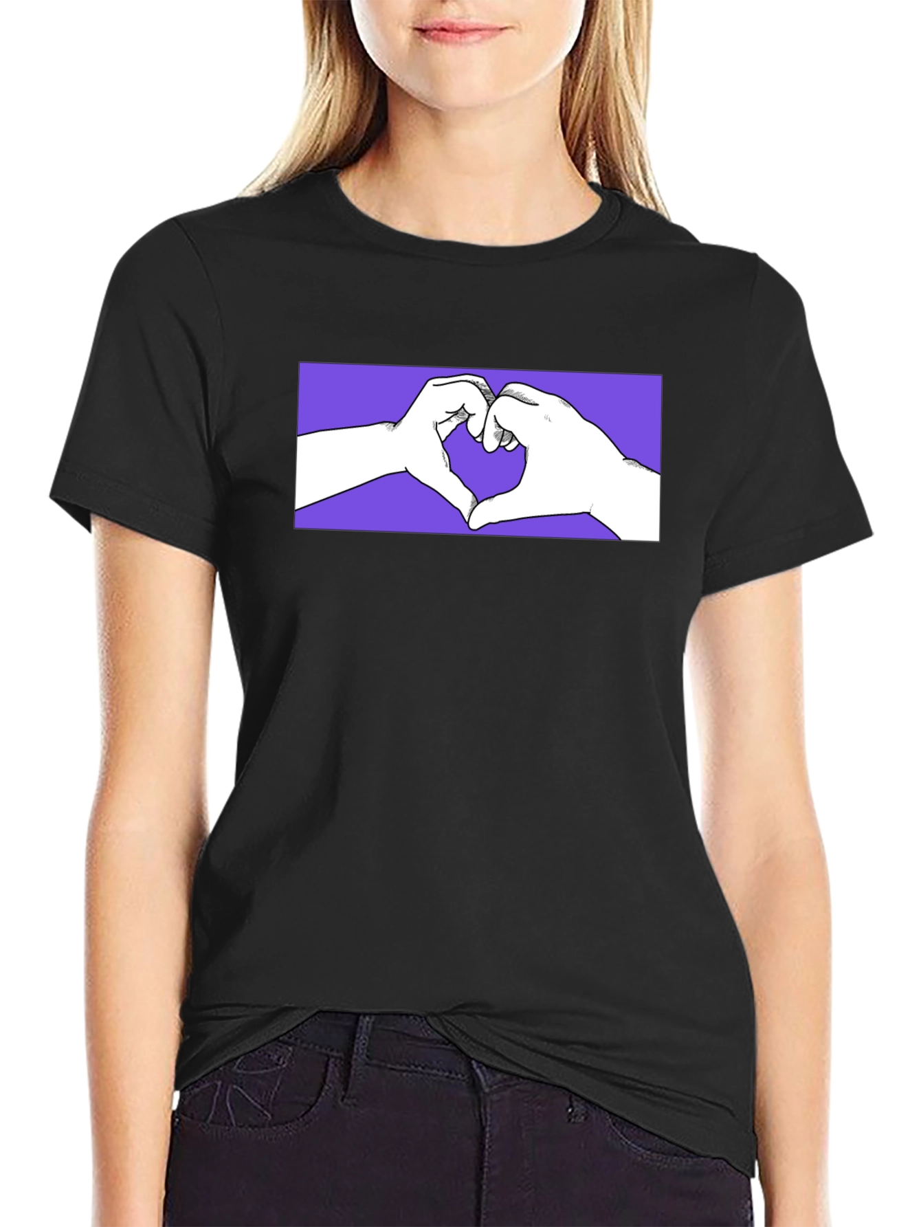 Heart Hands Graphic Tee - Trendy Design