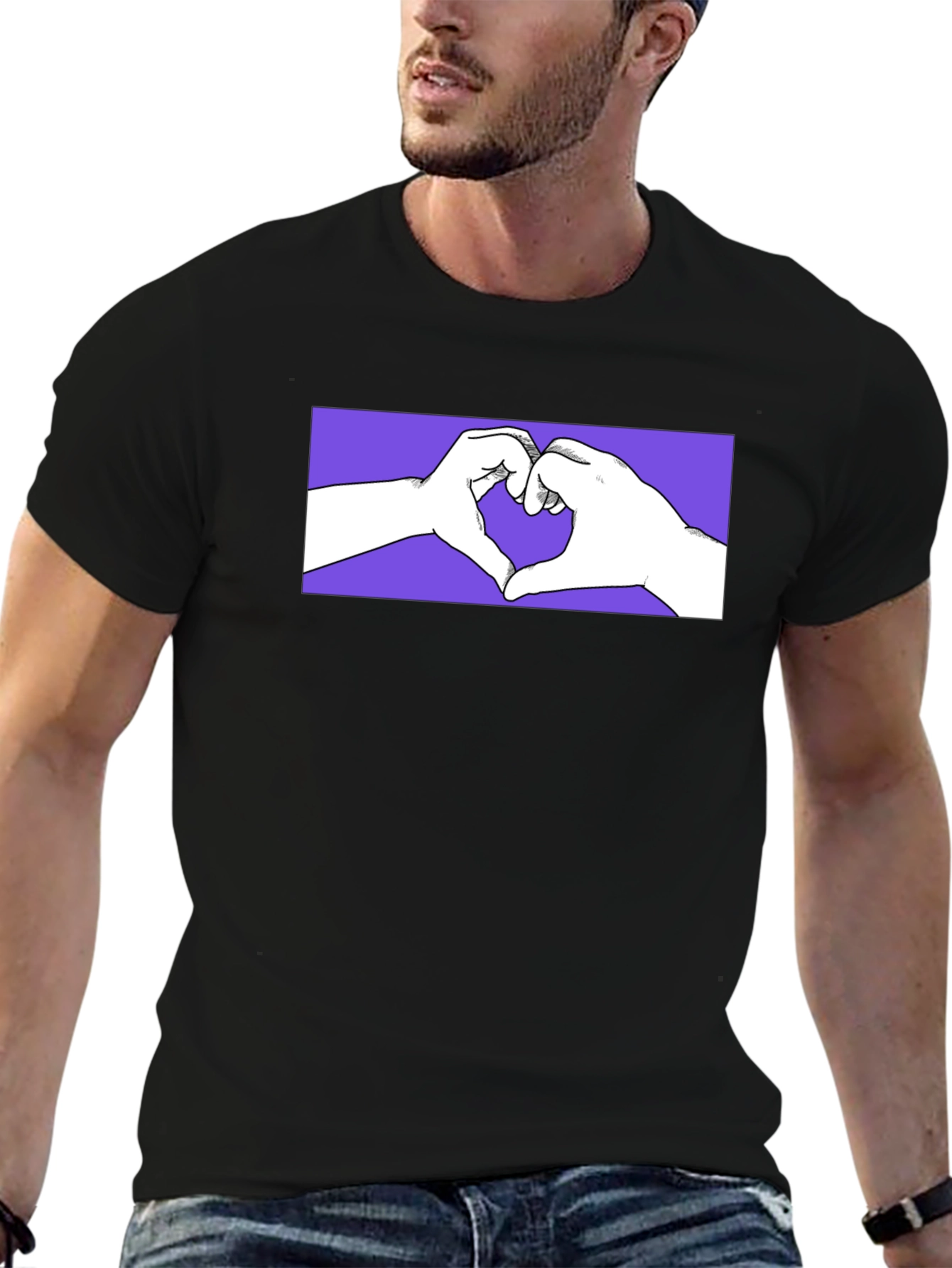 Heart Hands Graphic Tee - Trendy Design