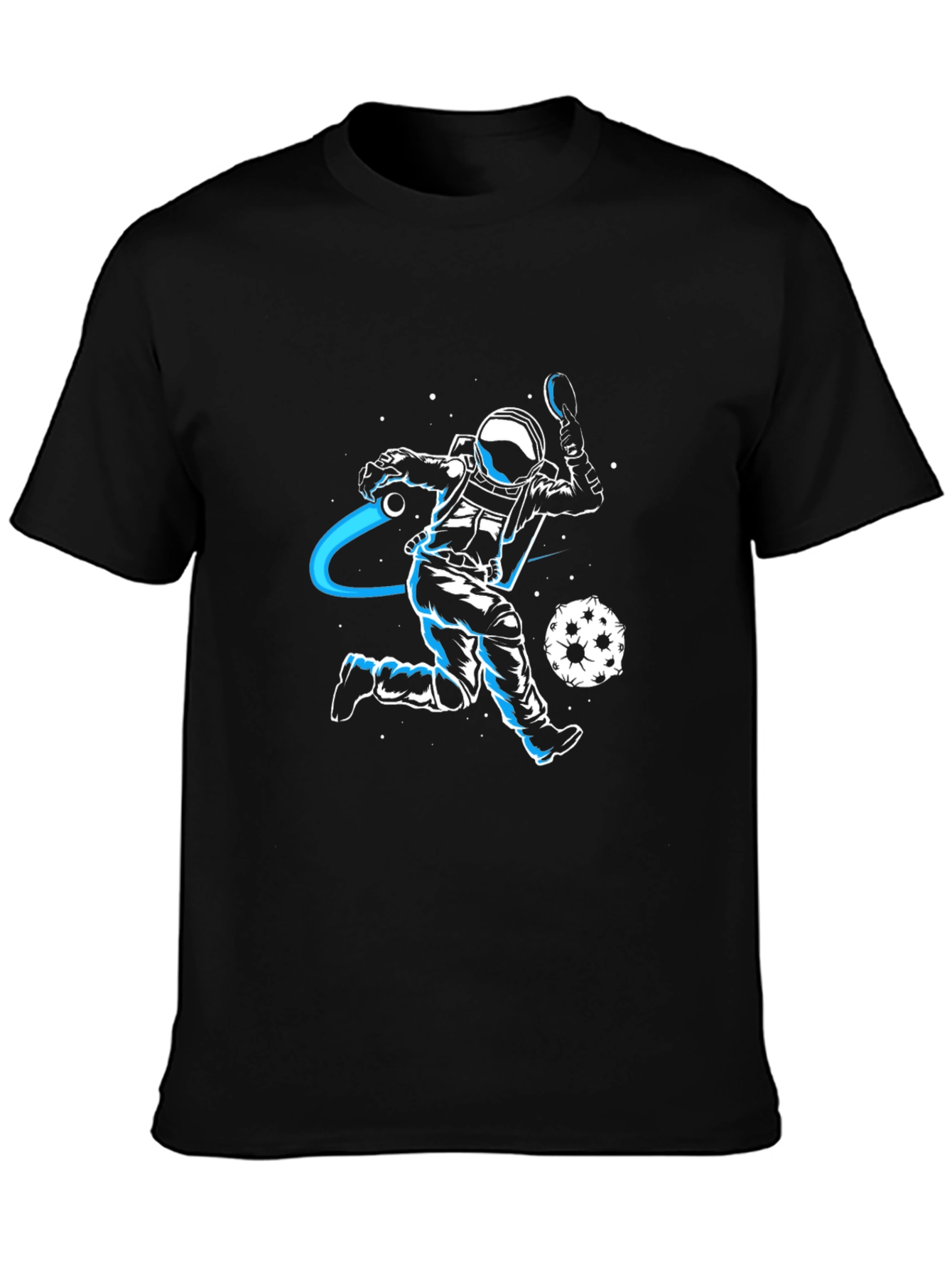 Astronaut Table Tennis Graphic Tee - Black