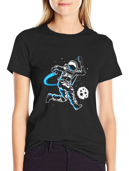 Astronaut Table Tennis Graphic Tee - Black