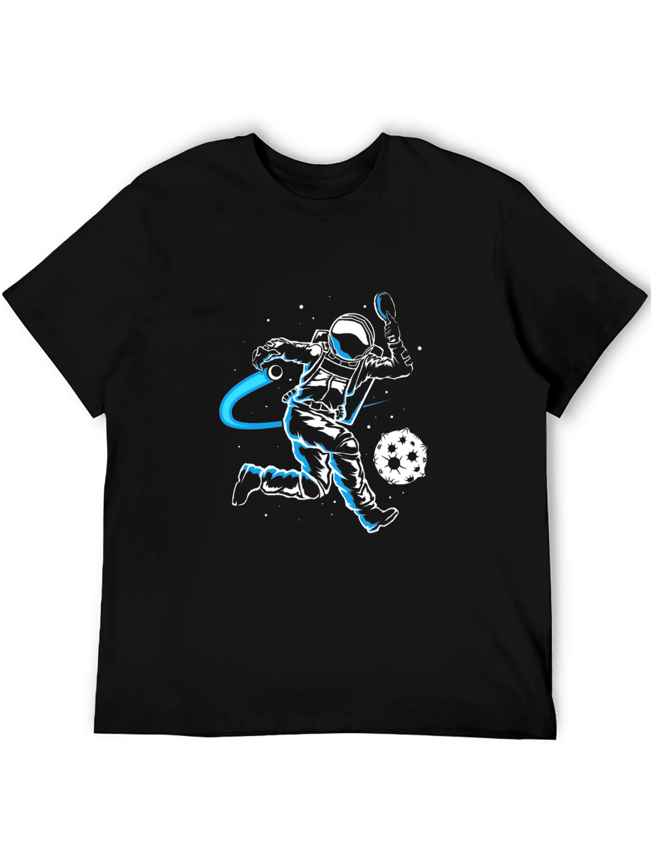 Astronaut Table Tennis Graphic Tee - Black