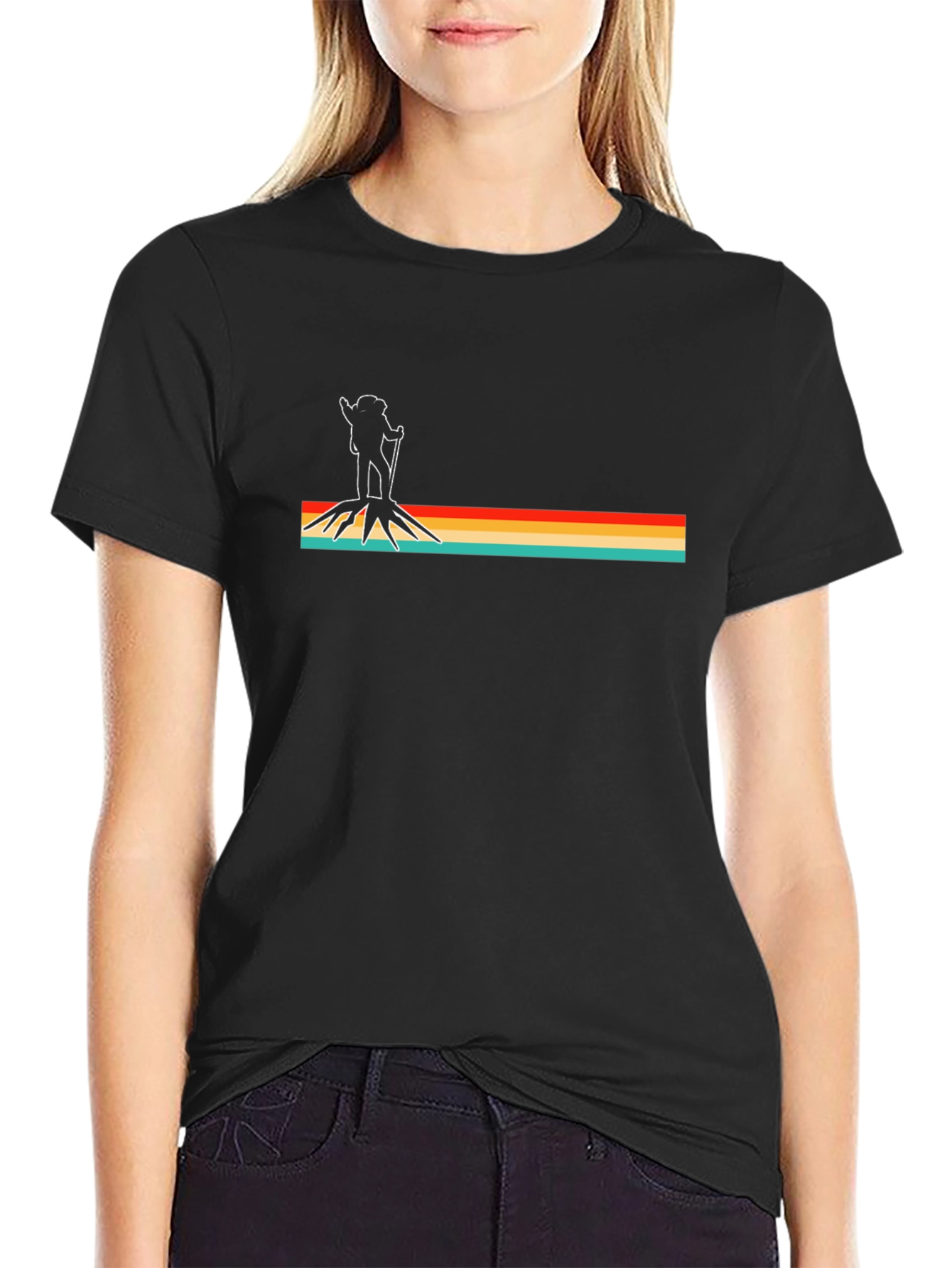 Retro Hiker Graphic T-Shirt - Black