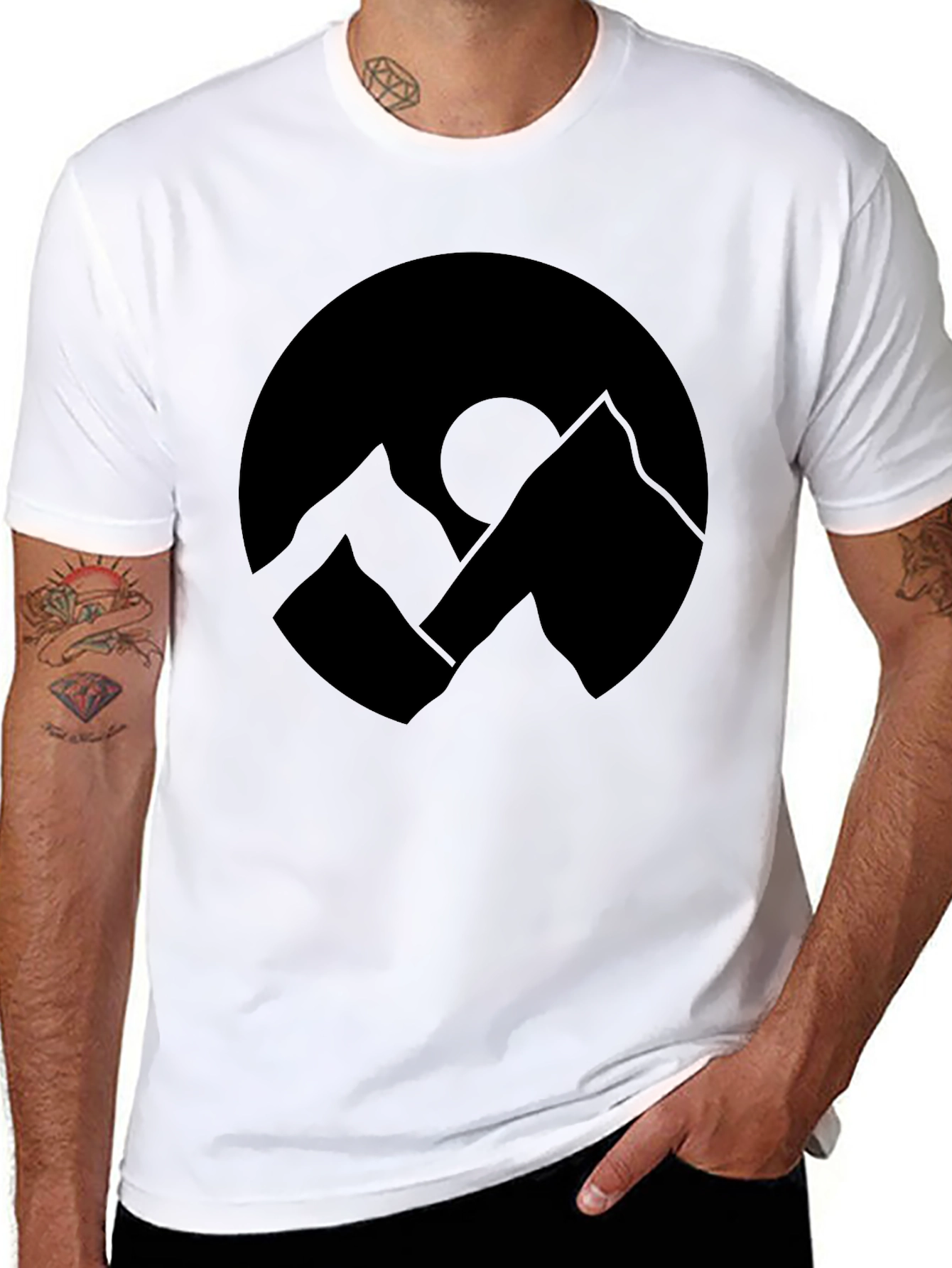 Mountainscape Graphic Black T-Shirt