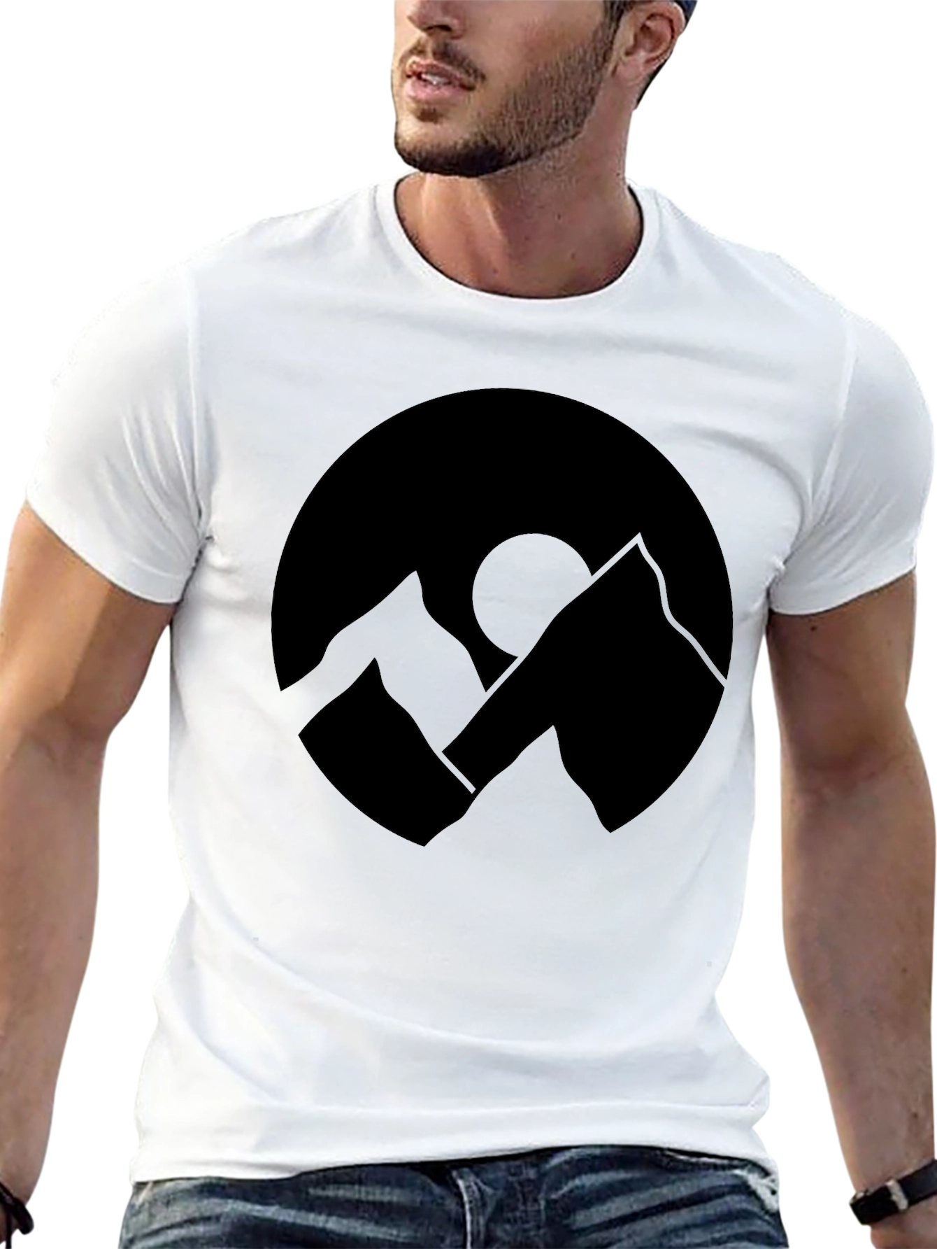 Mountainscape Graphic Black T-Shirt