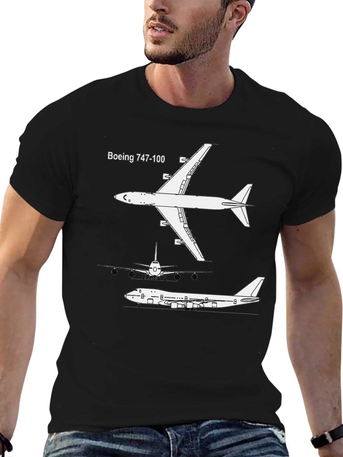 Boeing 747-100 Blueprint Graphic Tee
