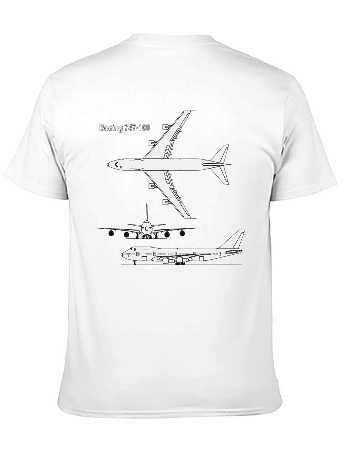 Boeing 747-100 Blueprint Graphic Tee