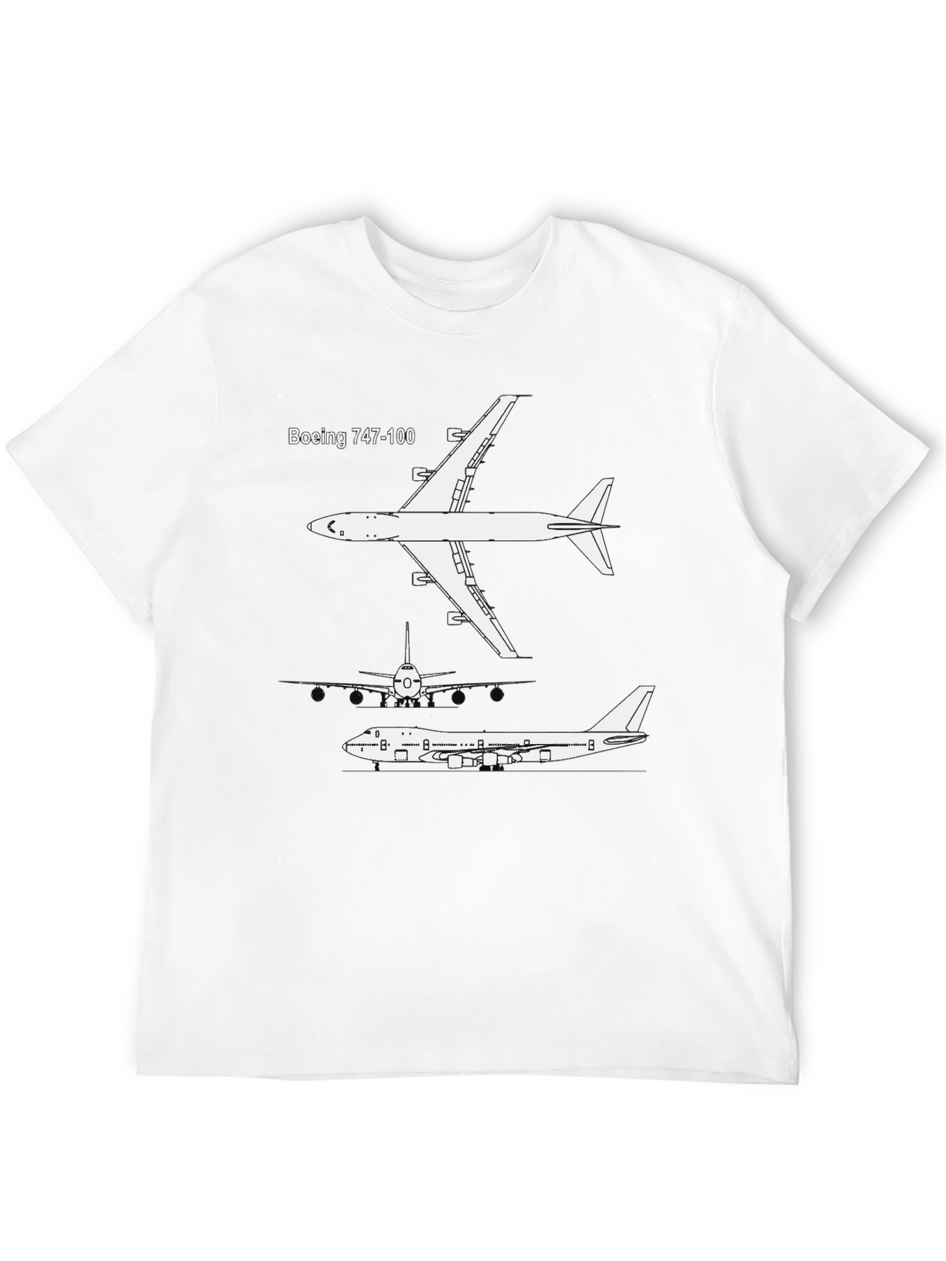 Boeing 747-100 Blueprint Graphic Tee
