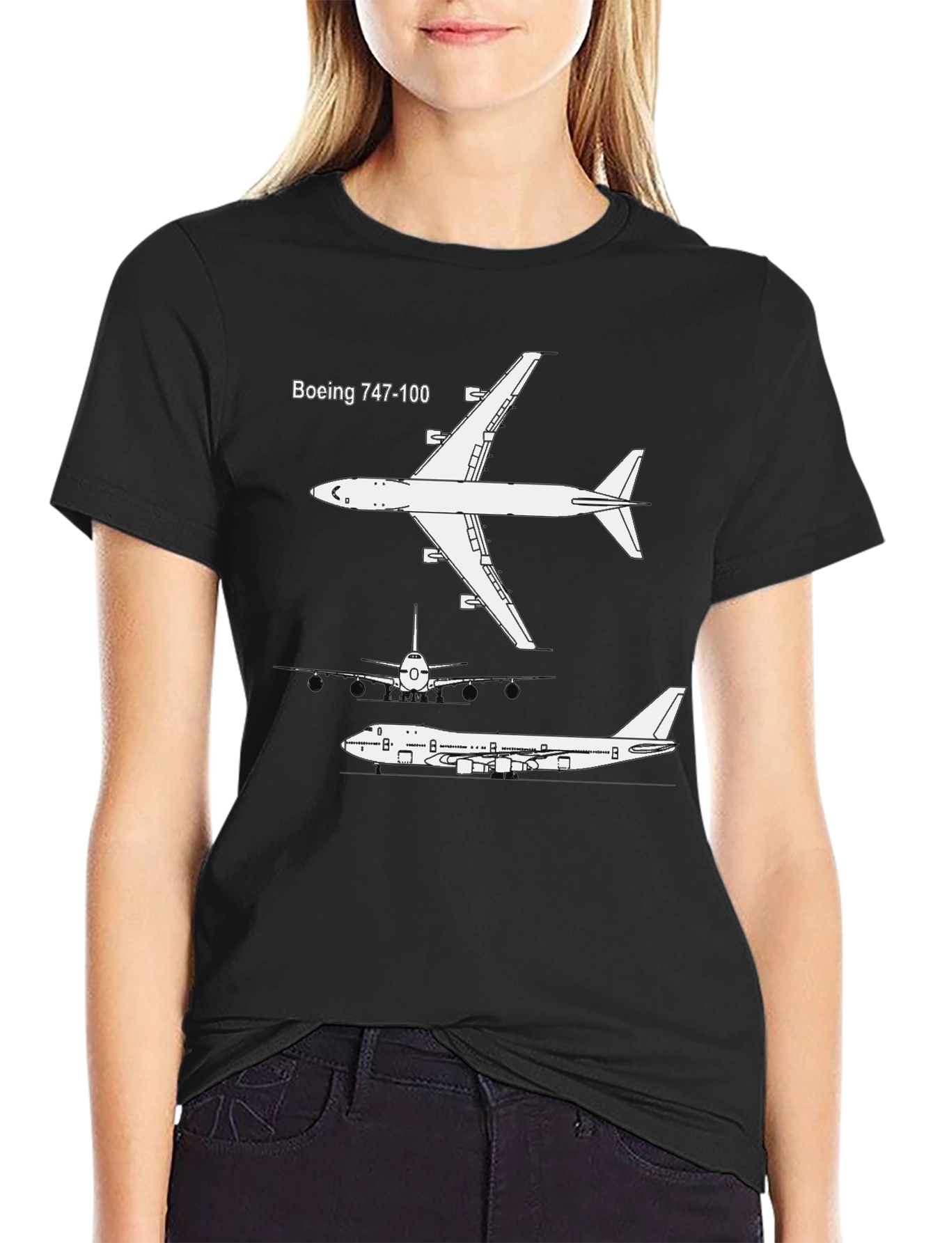 Boeing 747-100 Blueprint Graphic Tee