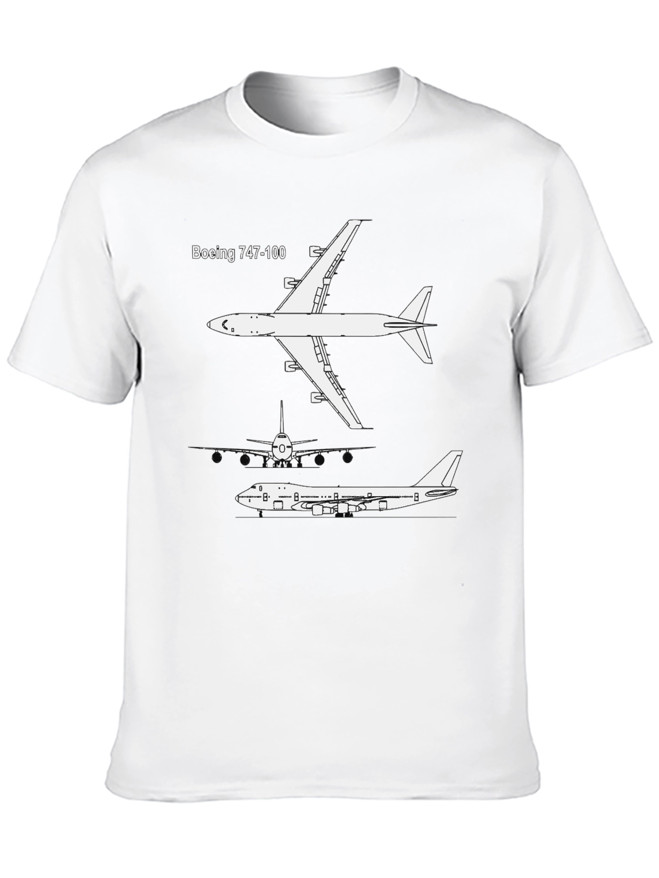 Boeing 747-100 Blueprint Graphic Tee