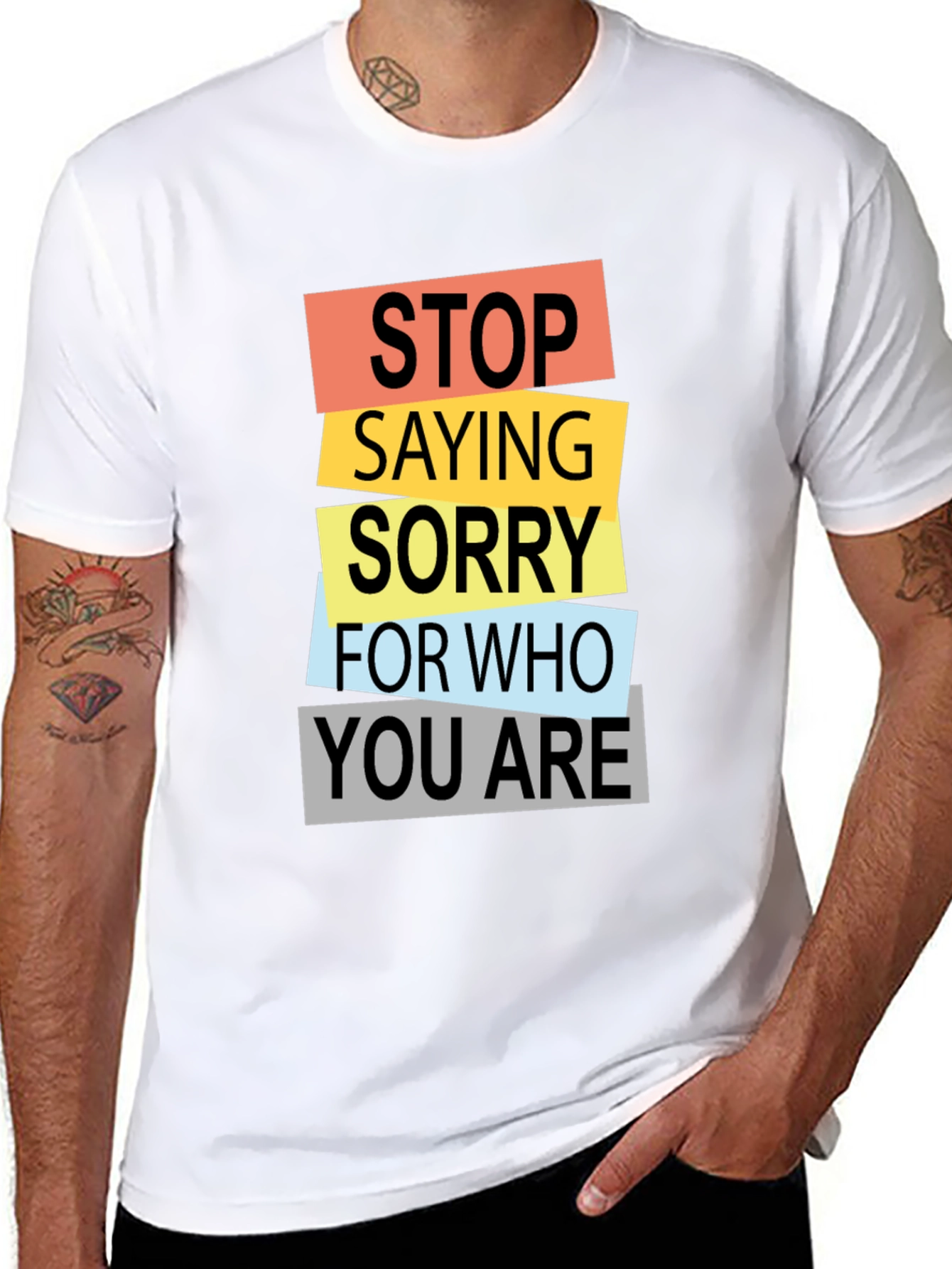 Stop Saying Sorry Graphic Tee - Black