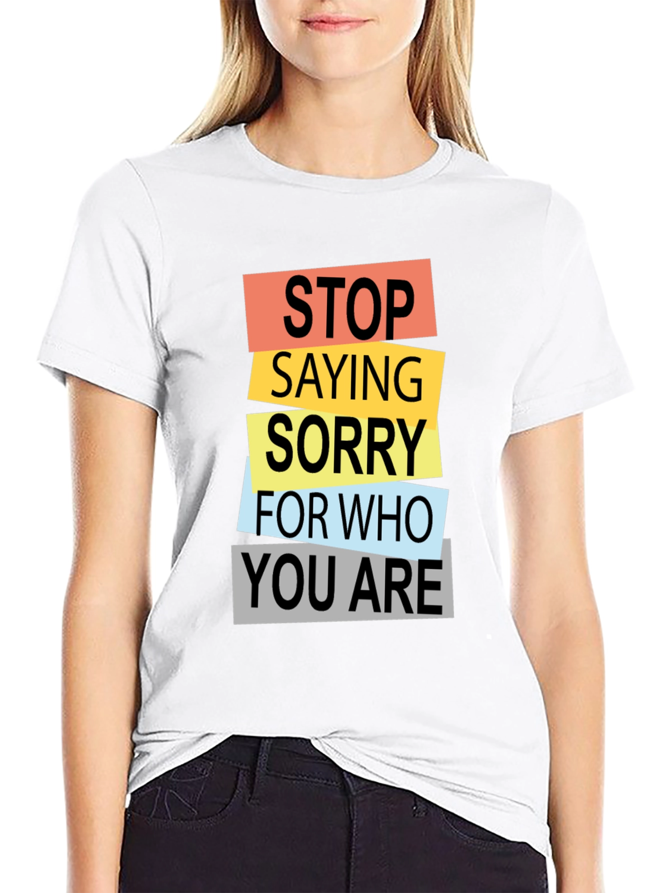 Stop Saying Sorry Graphic Tee - Black