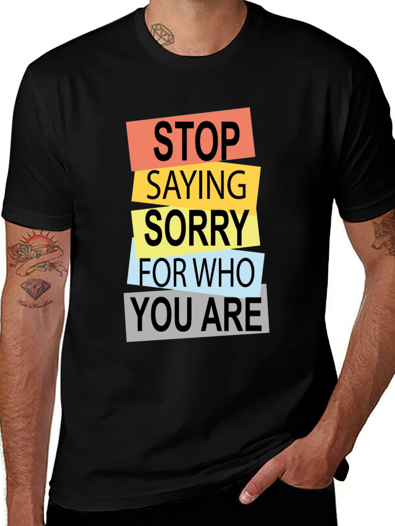 Stop Saying Sorry Graphic Tee - Black
