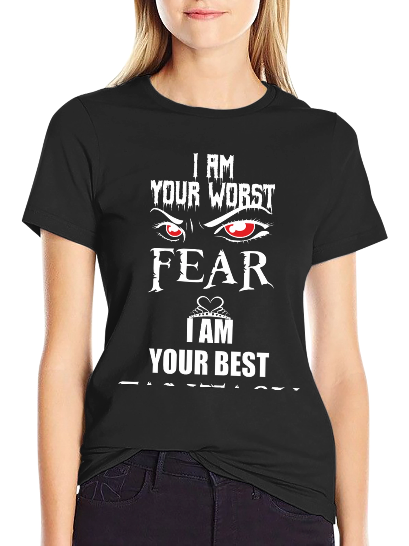 Worst Fear Best Fantasy Black Graphic T-Shirt