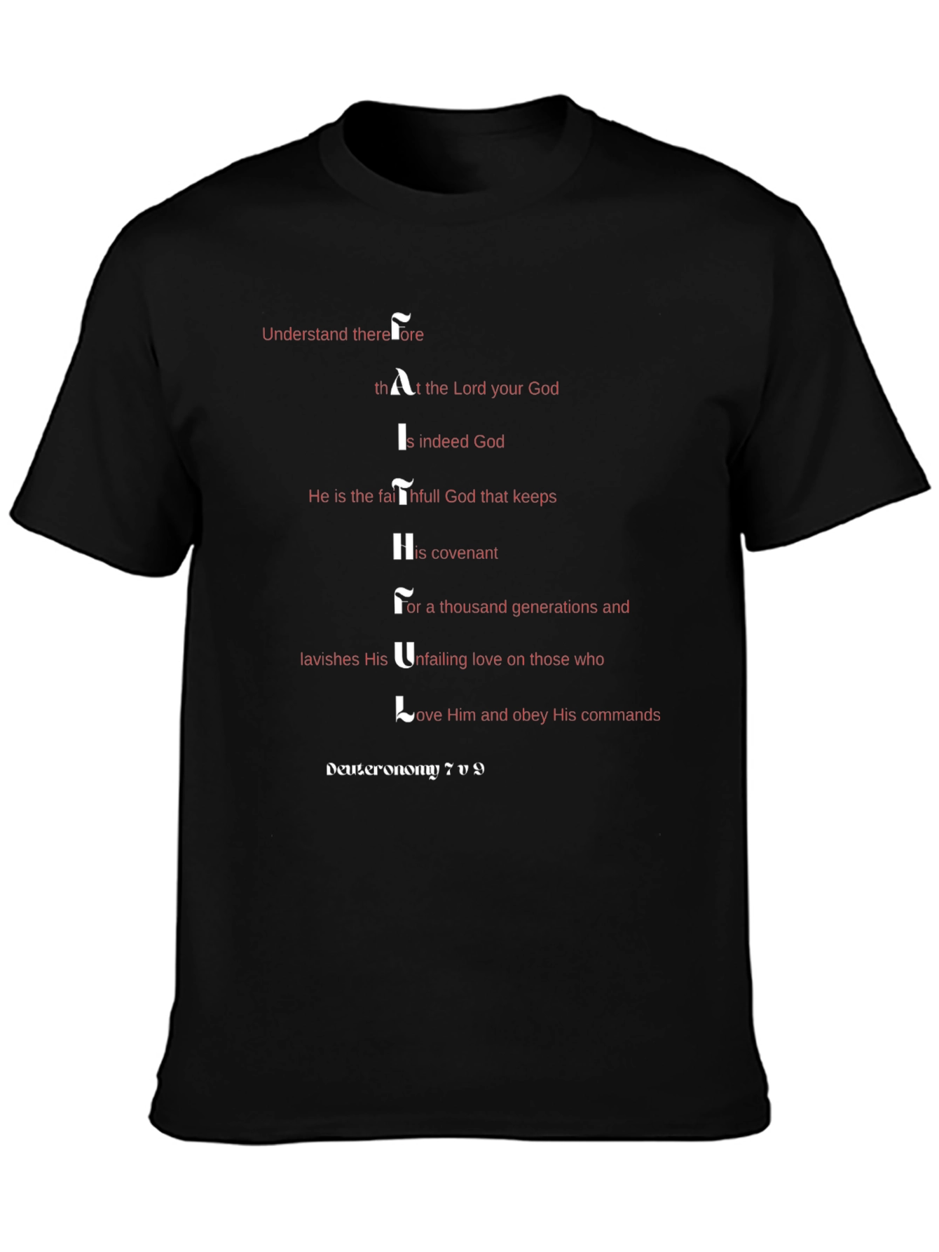 Faithful Mens T-Shirt - Deuteronomy 7:9 Graphic Tee
