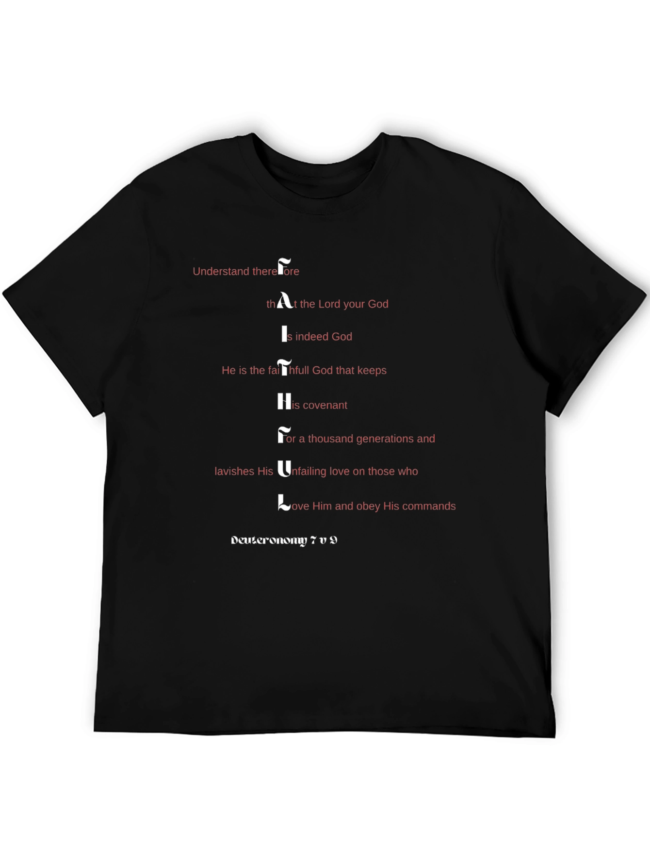 Faithful Mens T-Shirt - Deuteronomy 7:9 Graphic Tee