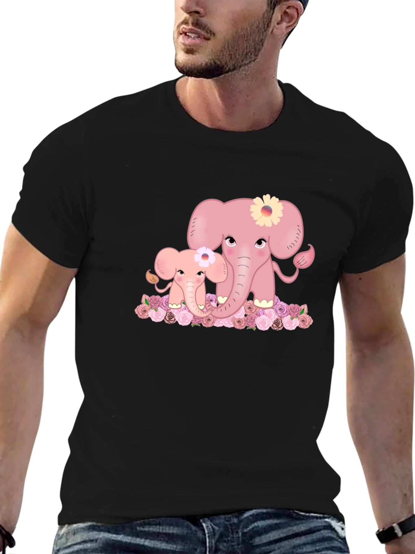 Cute Elephant Graphic Tee - Mom & Baby Design