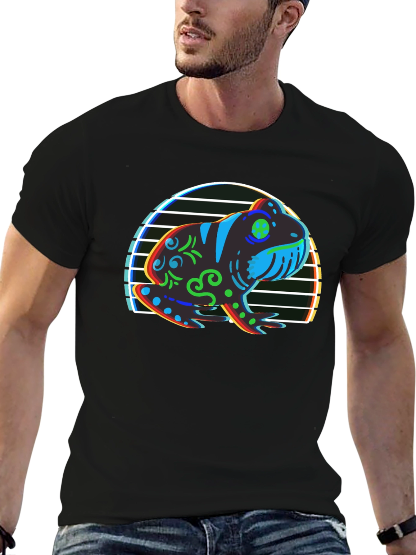 Retro Frog Graphic T-Shirt - Unique Design