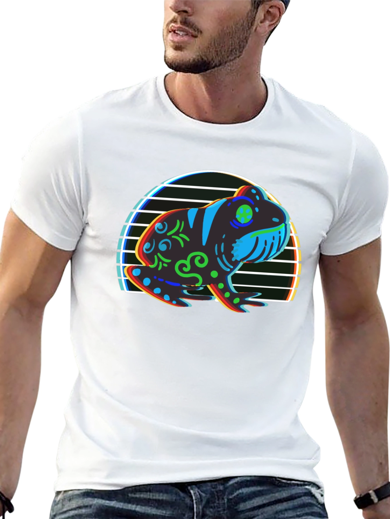 Retro Frog Graphic T-Shirt - Unique Design