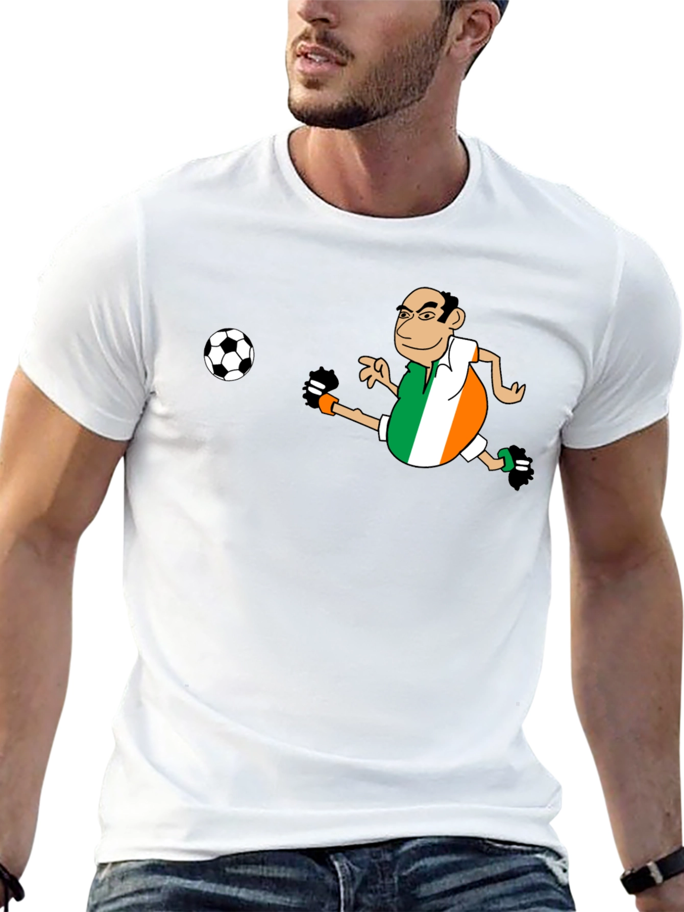 Ireland Soccer T-Shirt - Funny Cartoon Design