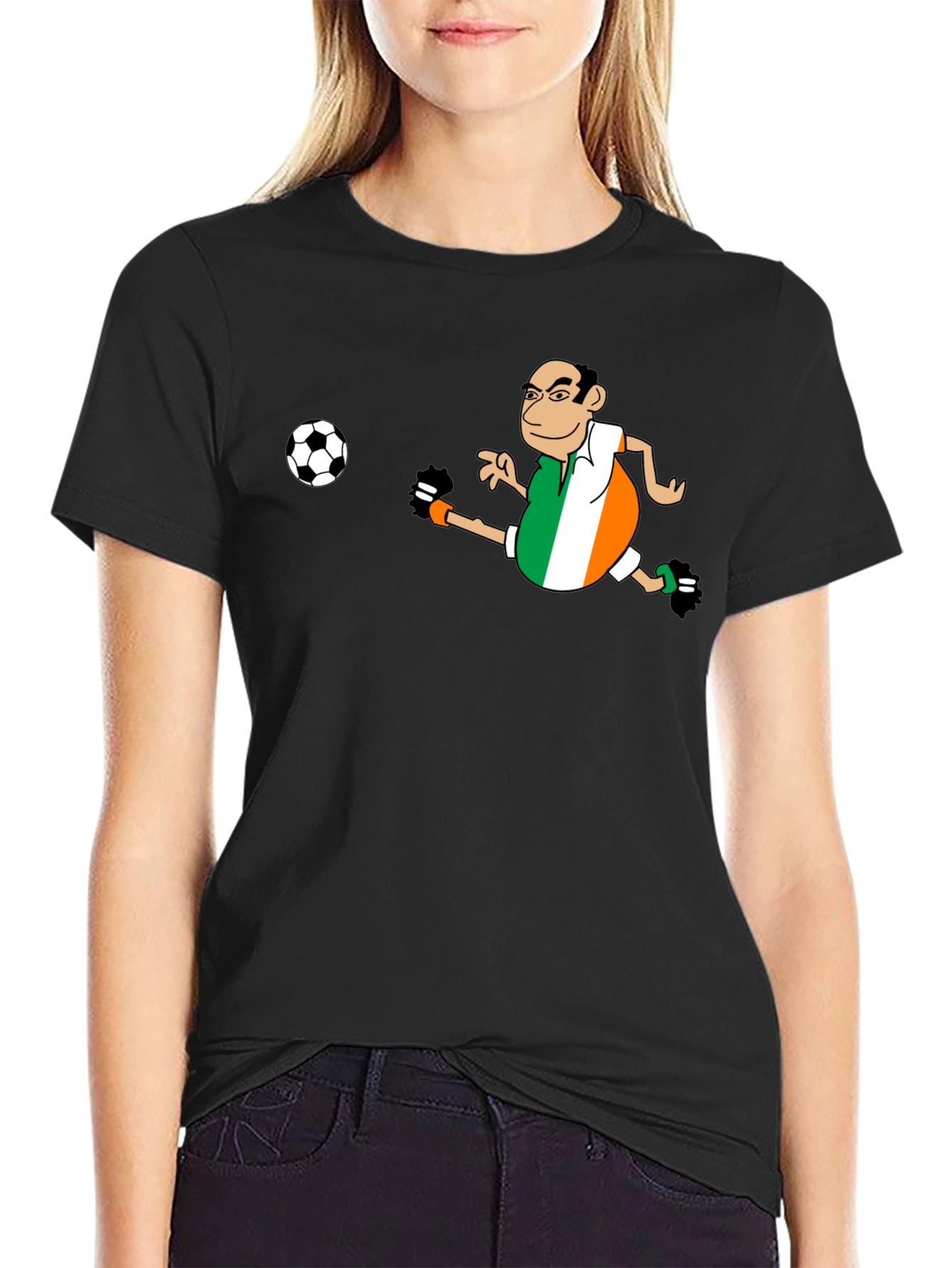 Ireland Soccer T-Shirt - Funny Cartoon Design