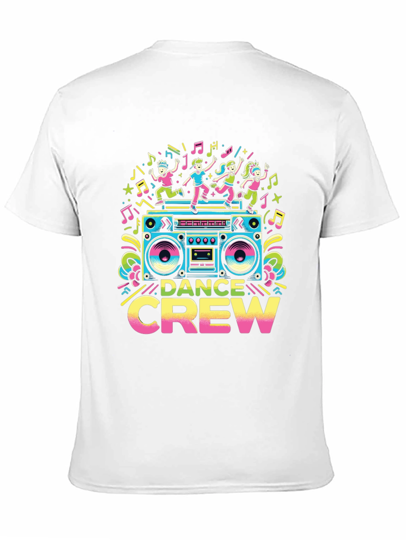 Dance Crew Graphic Tee - Retro Boombox Design