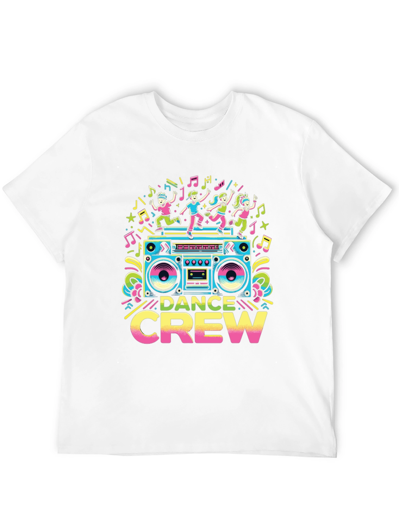 Dance Crew Graphic Tee - Retro Boombox Design