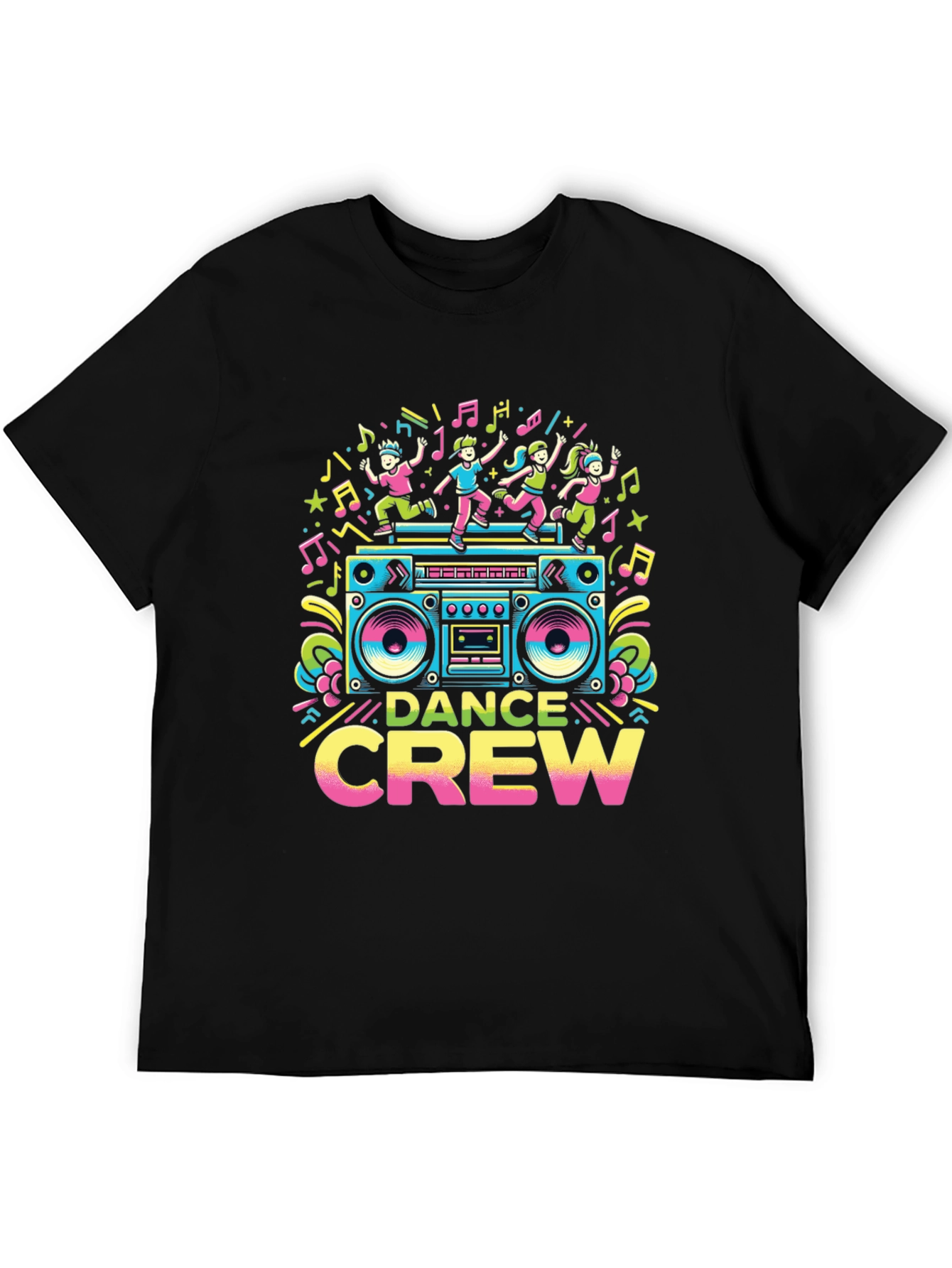 Dance Crew Graphic Tee - Retro Boombox Design