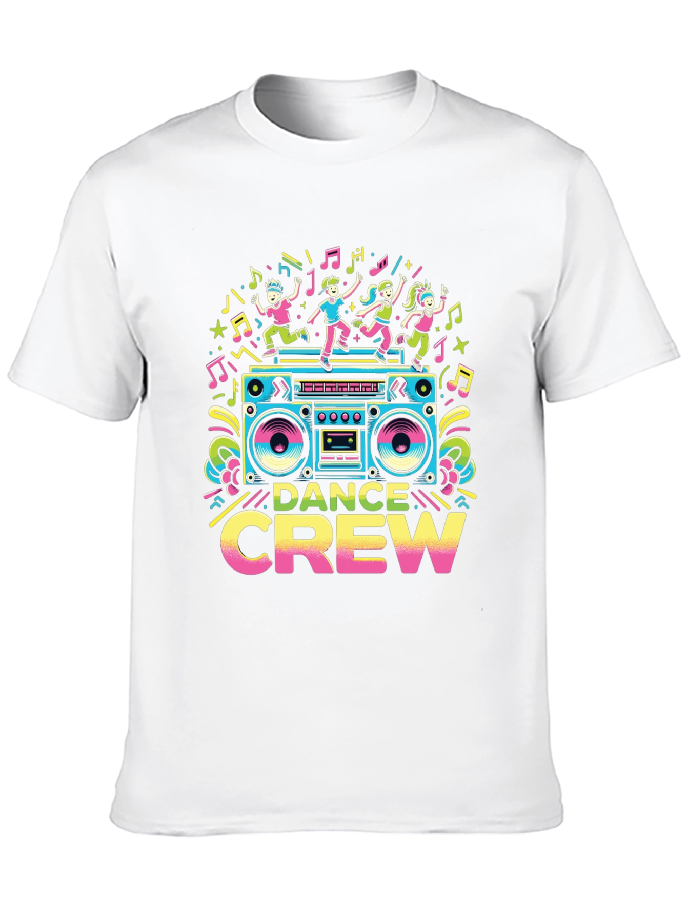 Dance Crew Graphic Tee - Retro Boombox Design