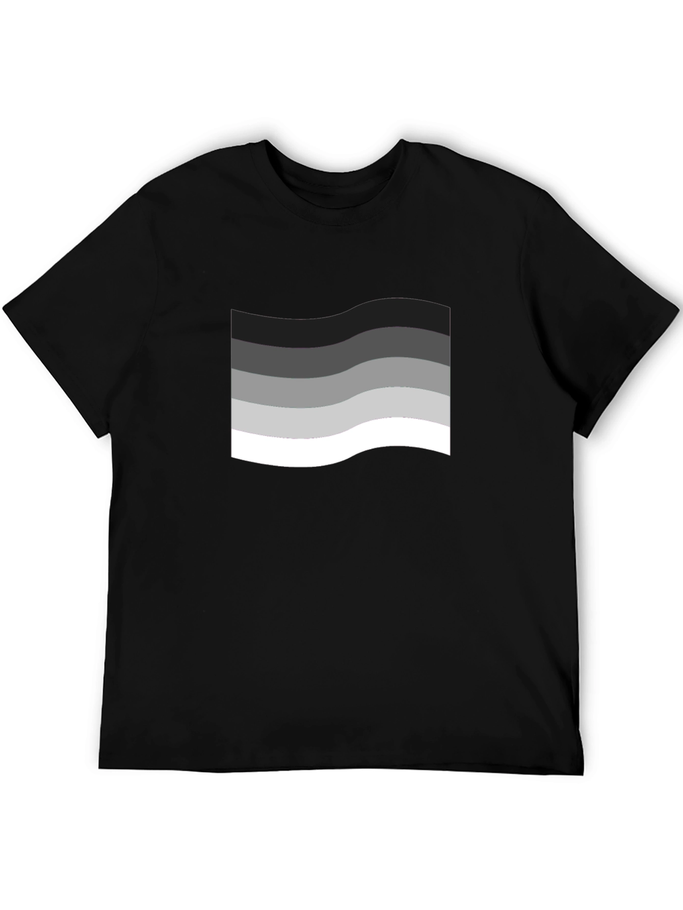 Wavy Gradient Graphic Black T-Shirt