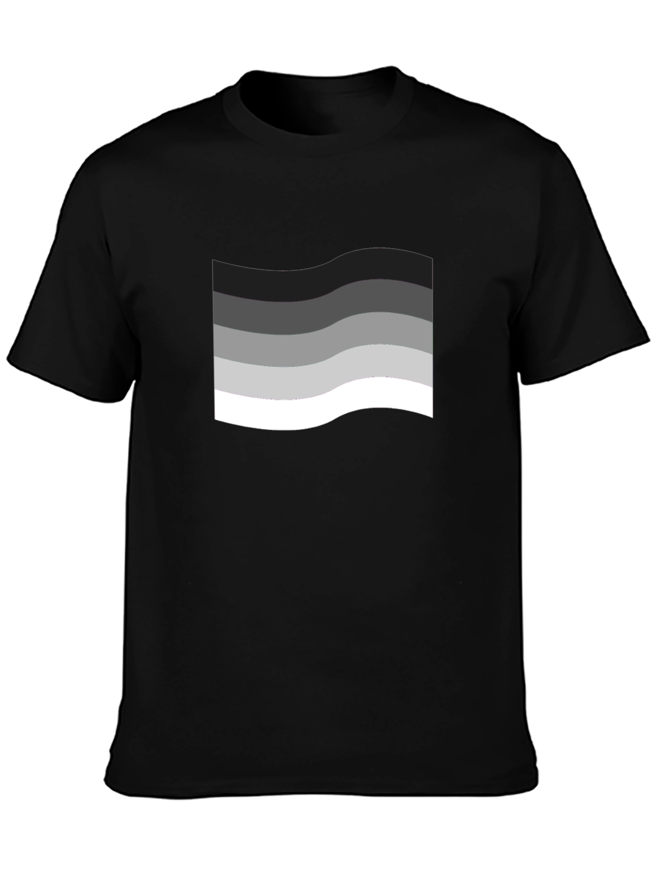Wavy Gradient Graphic Black T-Shirt
