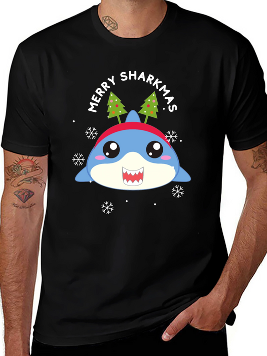 Merry Sharkmas T-Shirt - Holiday Shark Tee