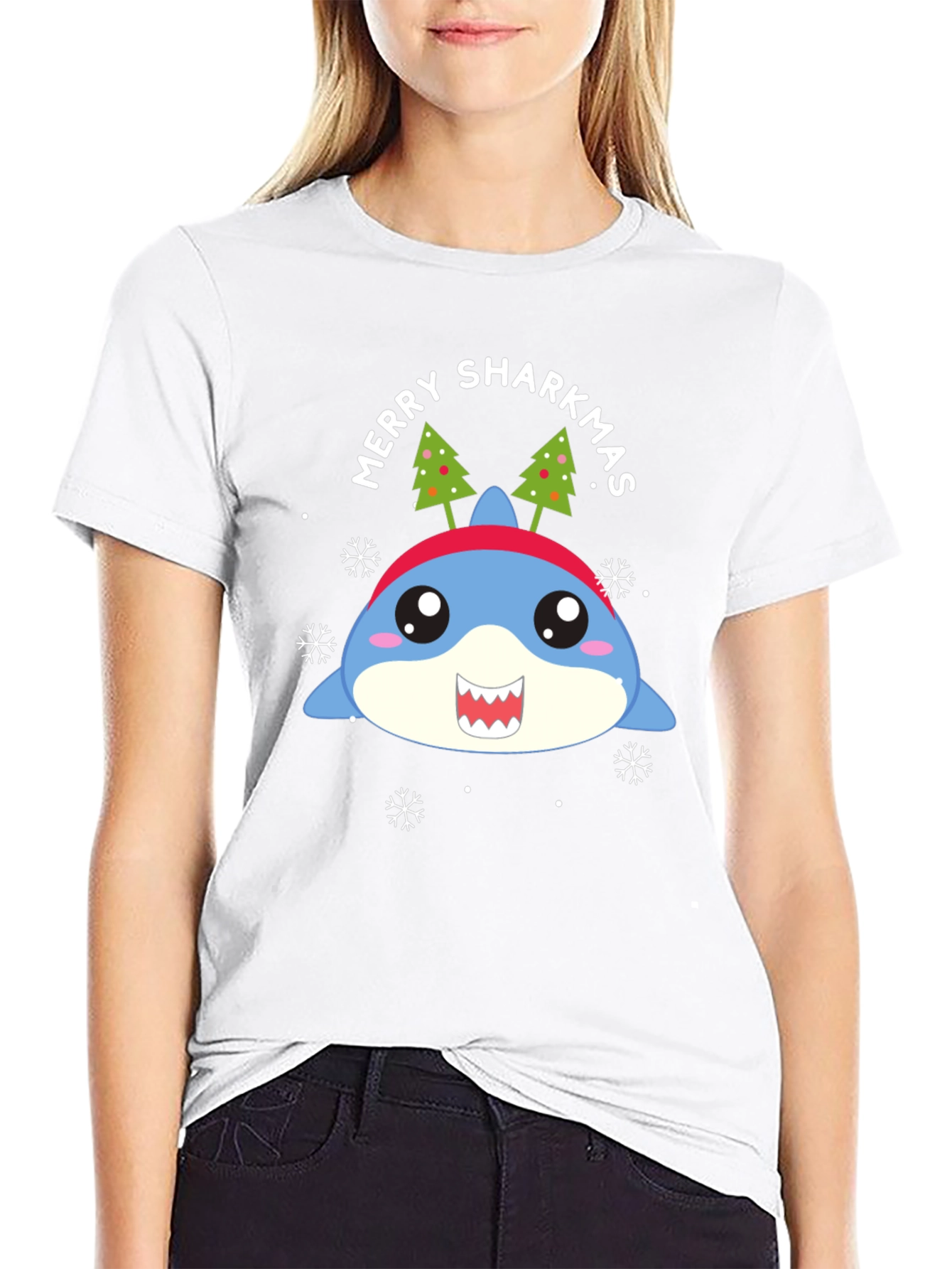 Merry Sharkmas T-Shirt - Holiday Shark Tee